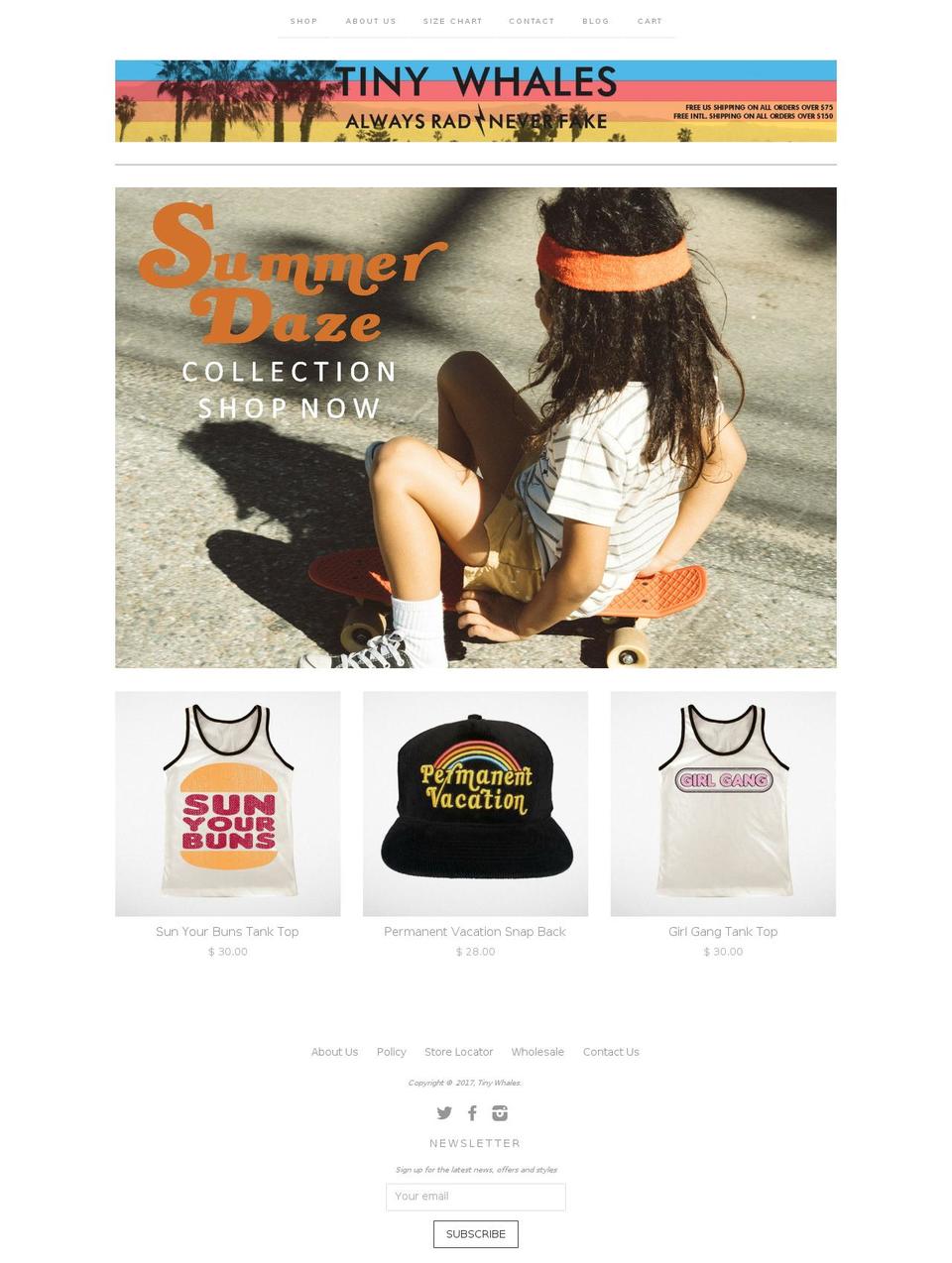 tinywhales.com shopify website screenshot