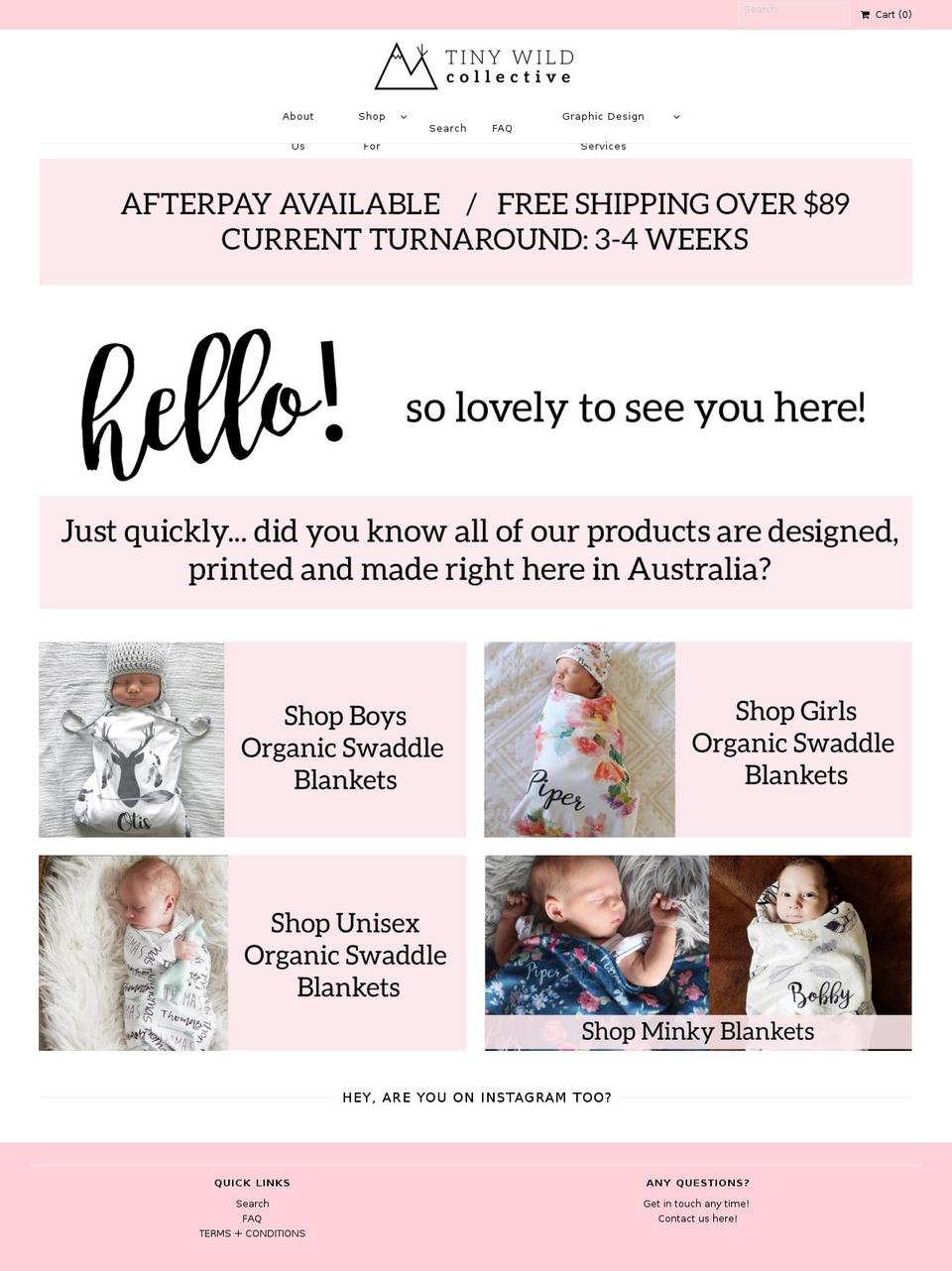 tinywildcollective.com.au shopify website screenshot