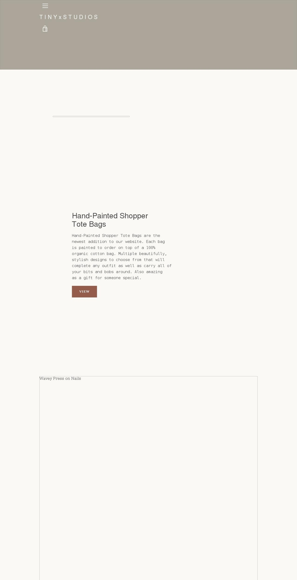 tinyxstudios.com shopify website screenshot