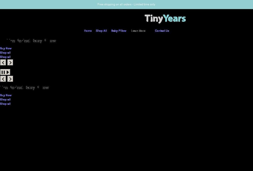 tinyyears.com shopify website screenshot