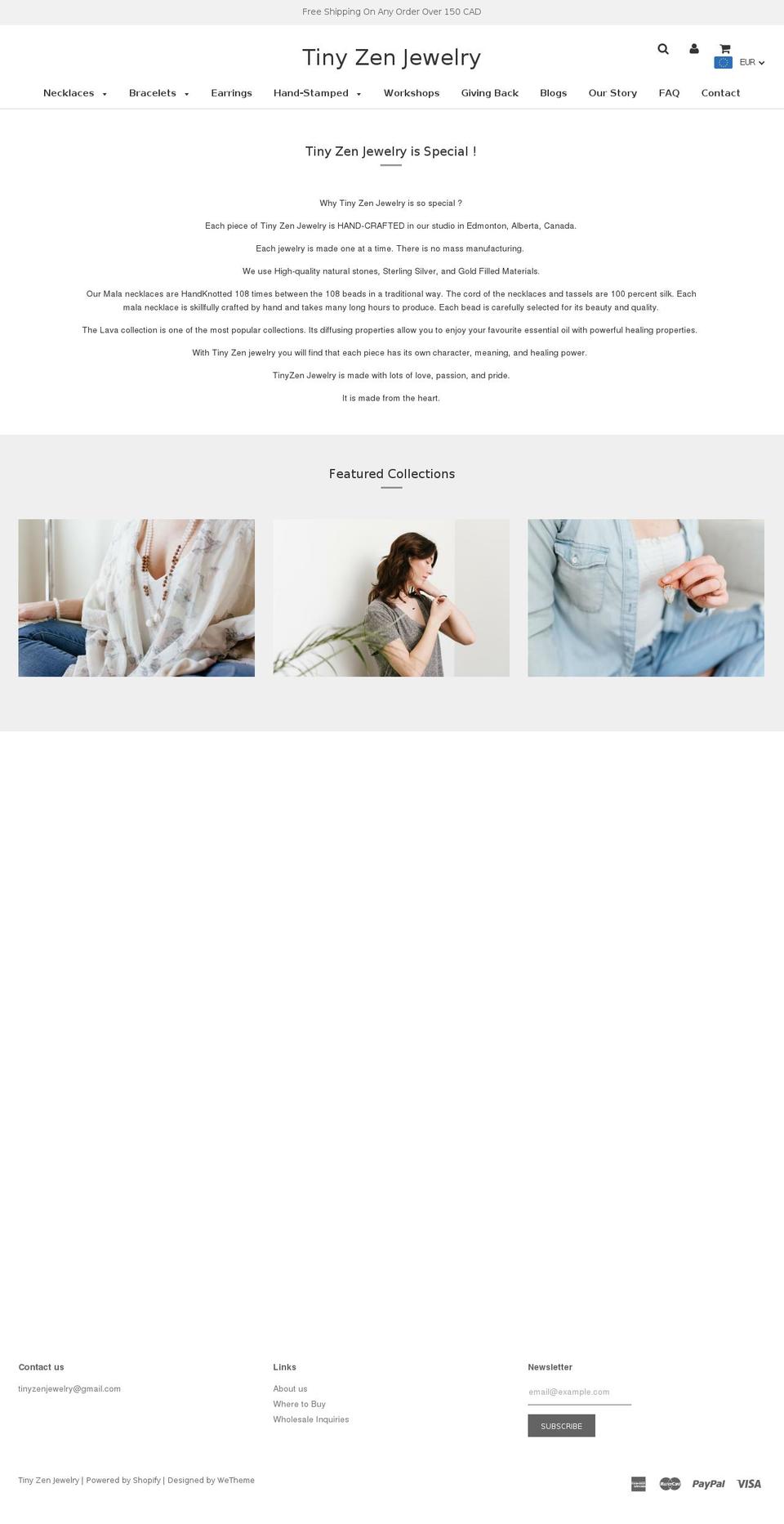 tinyzenjewelry.com — Shopify storefront screenshot