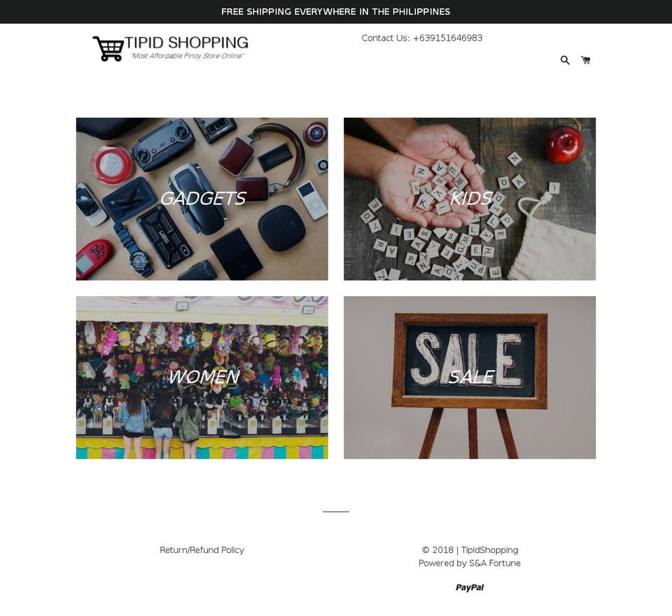 tipidshopping.com — Shopify storefront screenshot