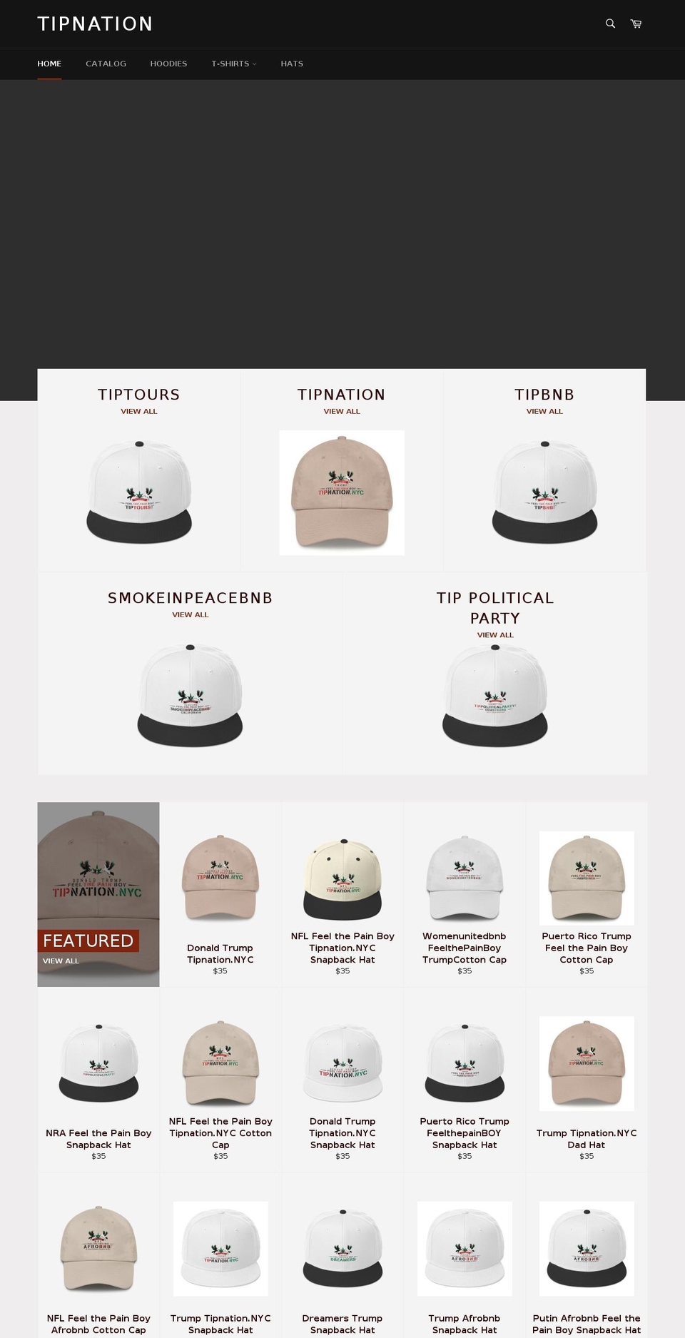 tipnationshop.com — Shopify storefront screenshot