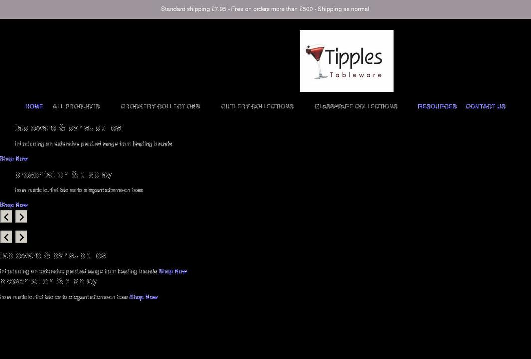 tipplestableware.co.uk shopify website screenshot