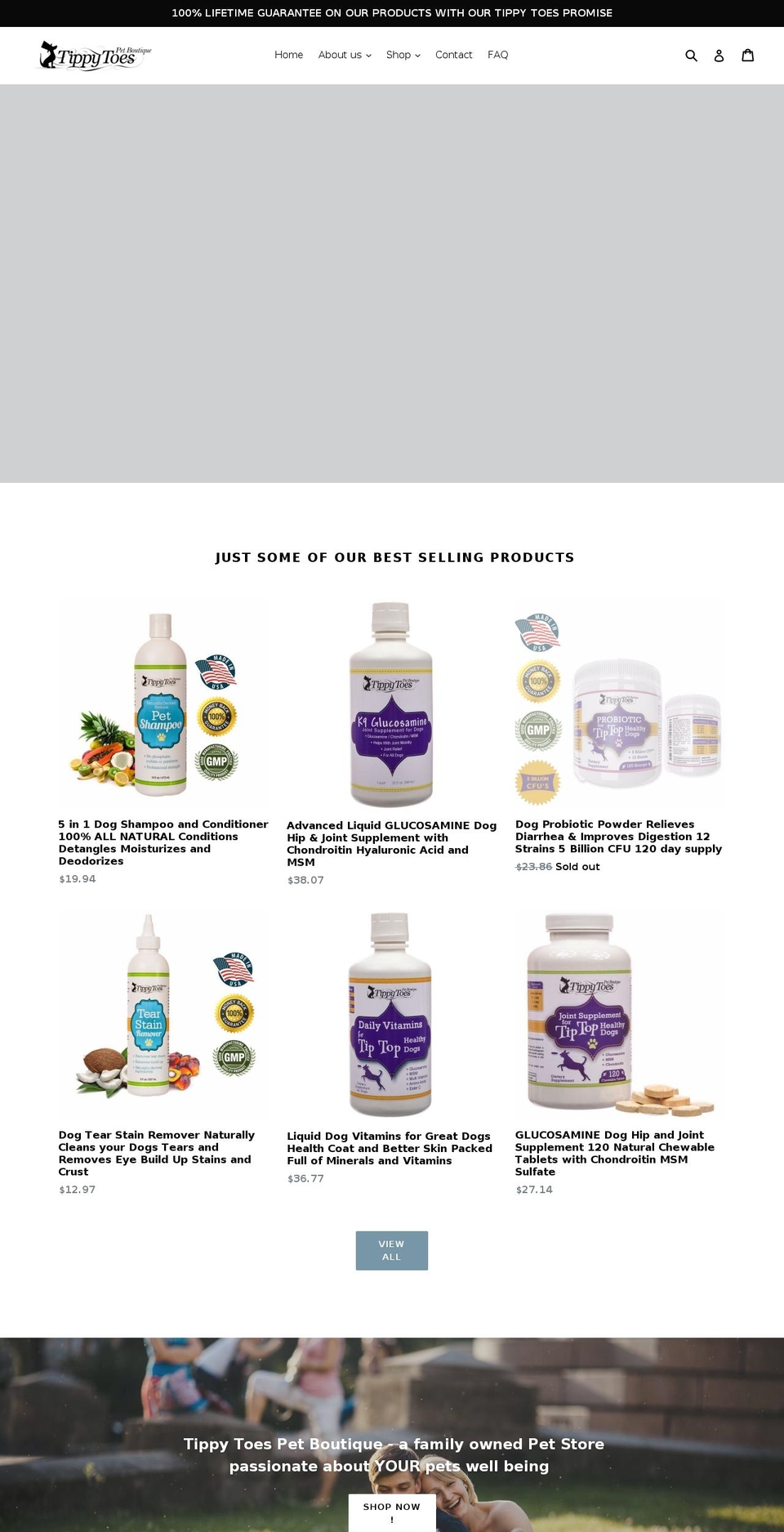 tippytoespetboutique.com shopify website screenshot