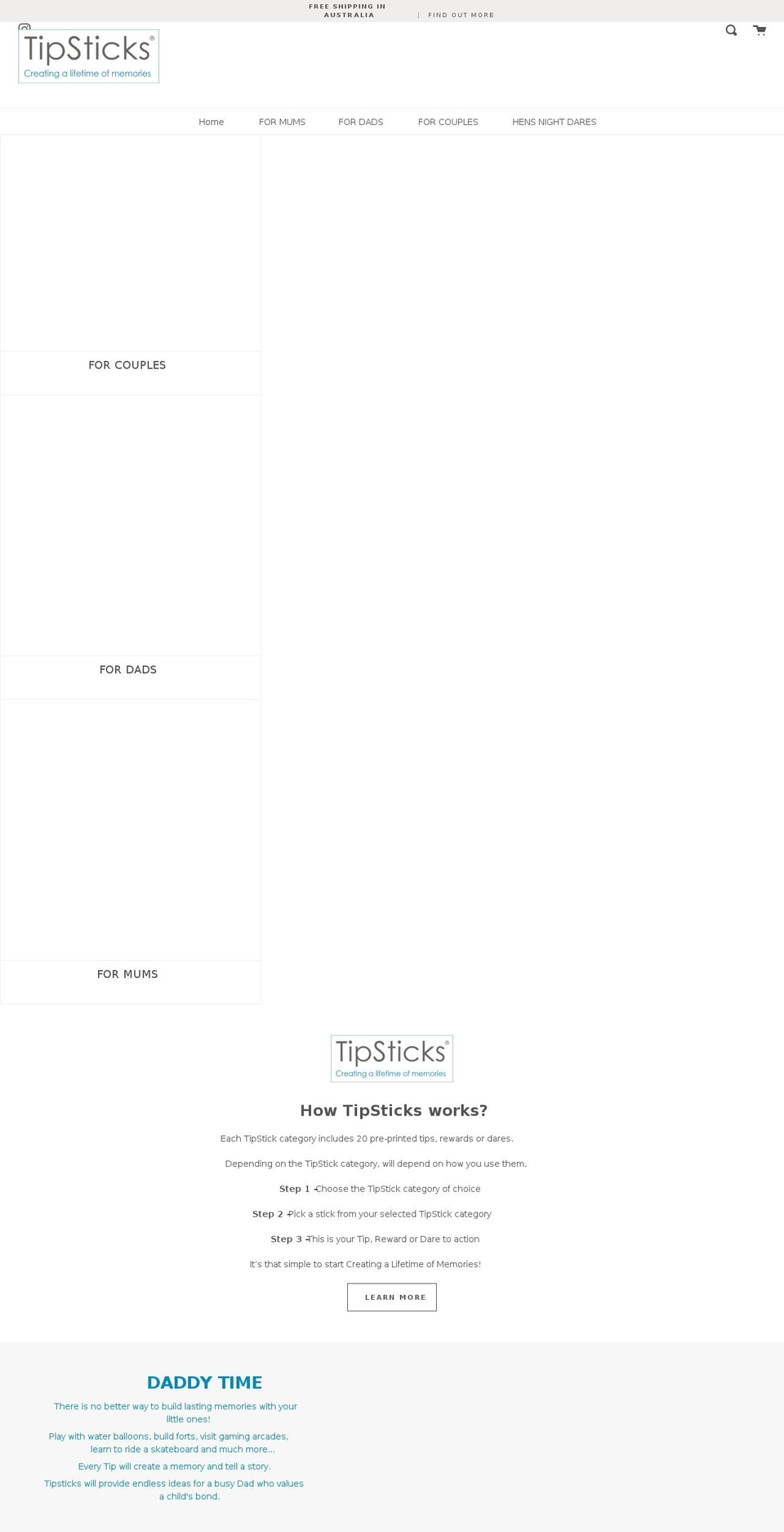 tipsticks.com shopify website screenshot