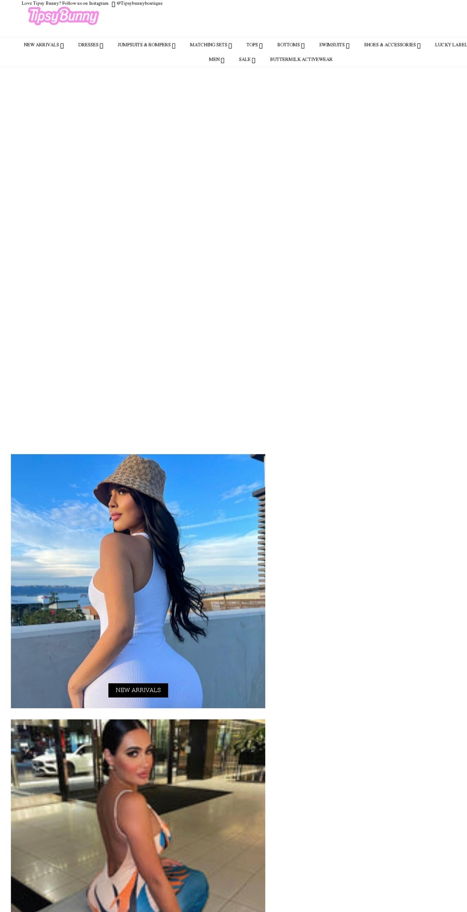 tipsybunnyboutique.com shopify website screenshot