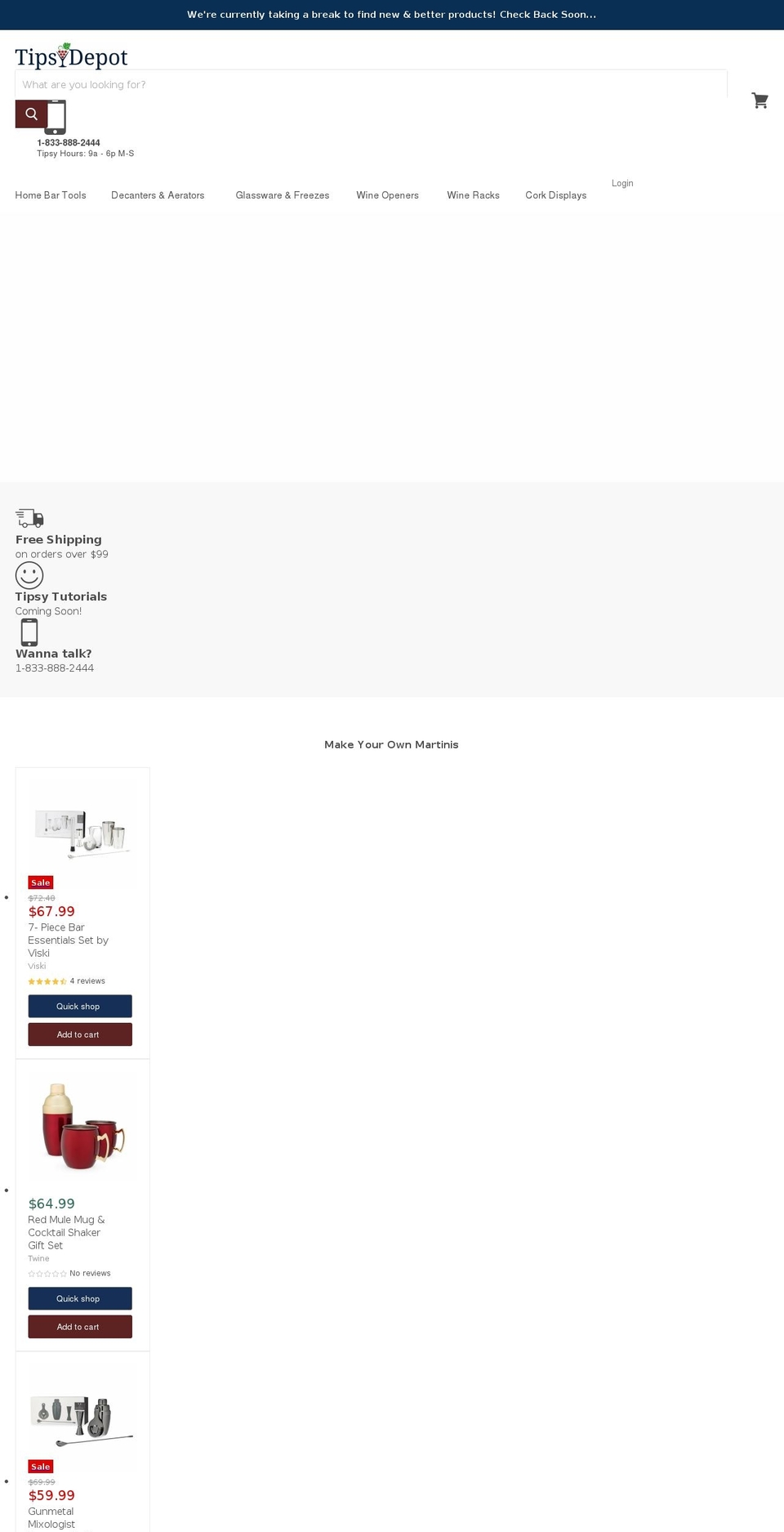 tipsydepot.com shopify website screenshot
