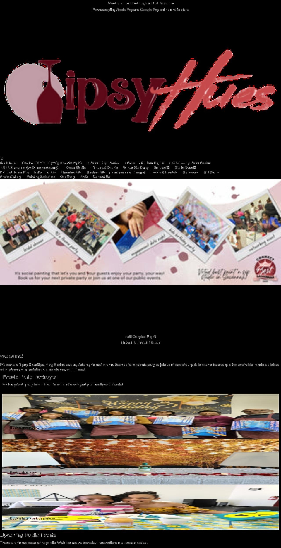 tipsyhues.com shopify website screenshot