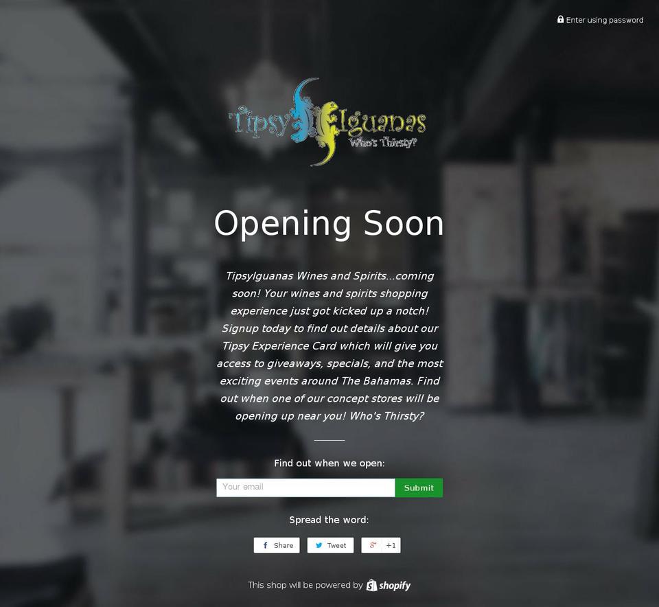 tipsyiguanas.com — Shopify storefront screenshot