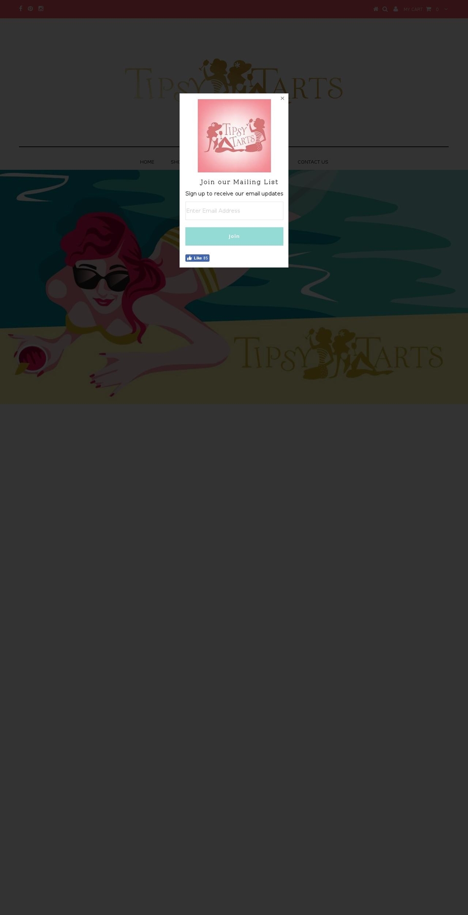 tipsytarts.com — Shopify storefront screenshot