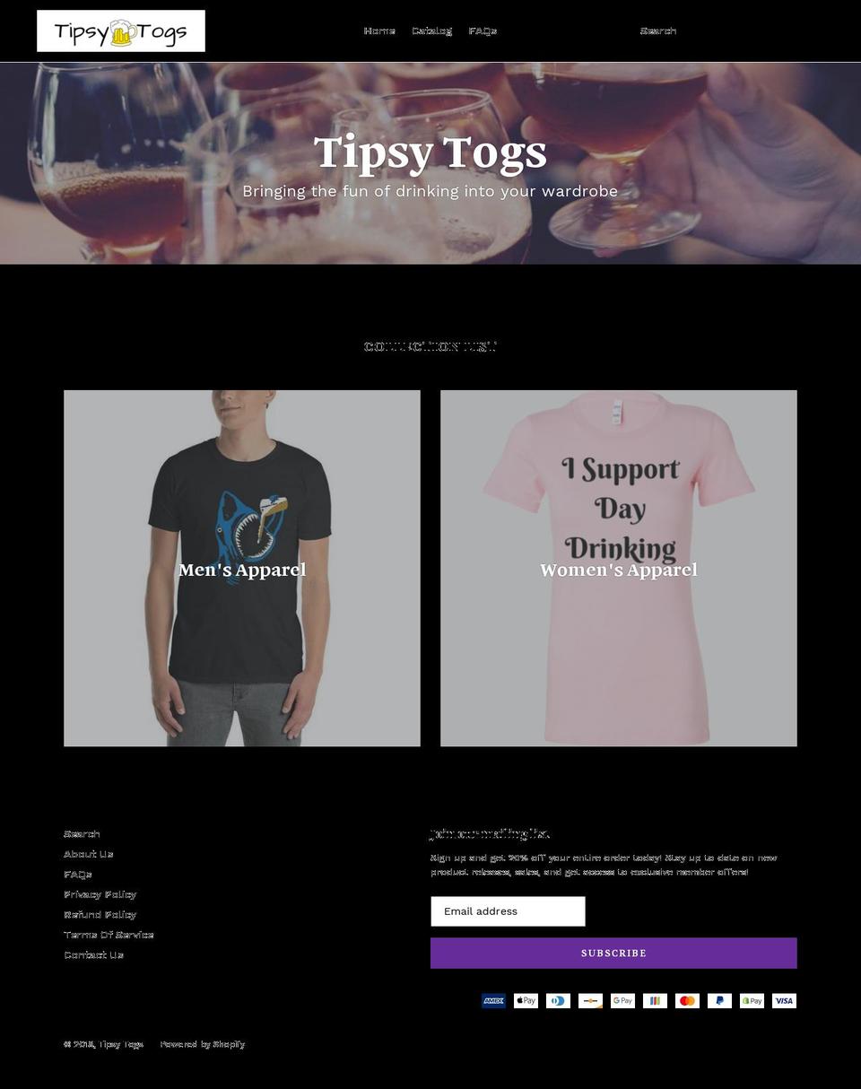 tipsytogs.com — Shopify storefront screenshot