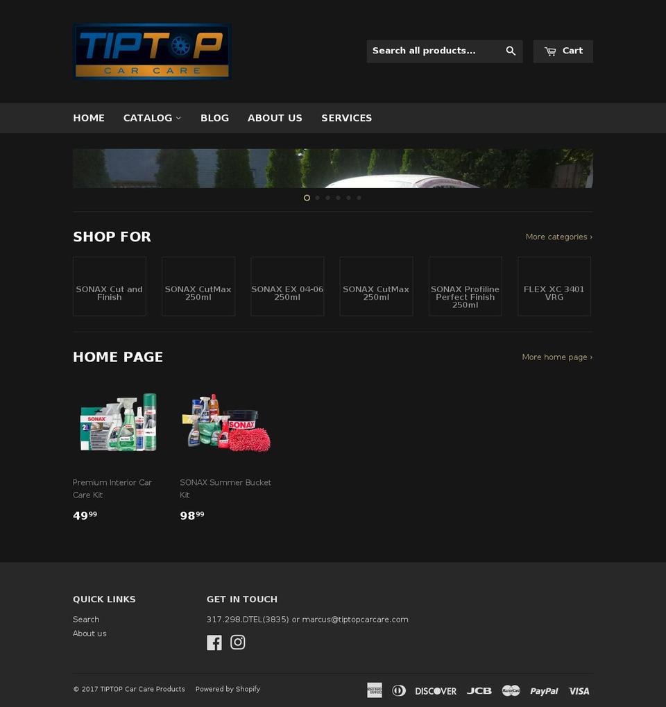 tiptopcarcareproducts.com shopify website screenshot