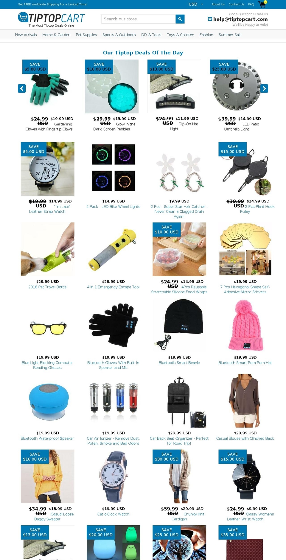 tiptopcart.com shopify website screenshot