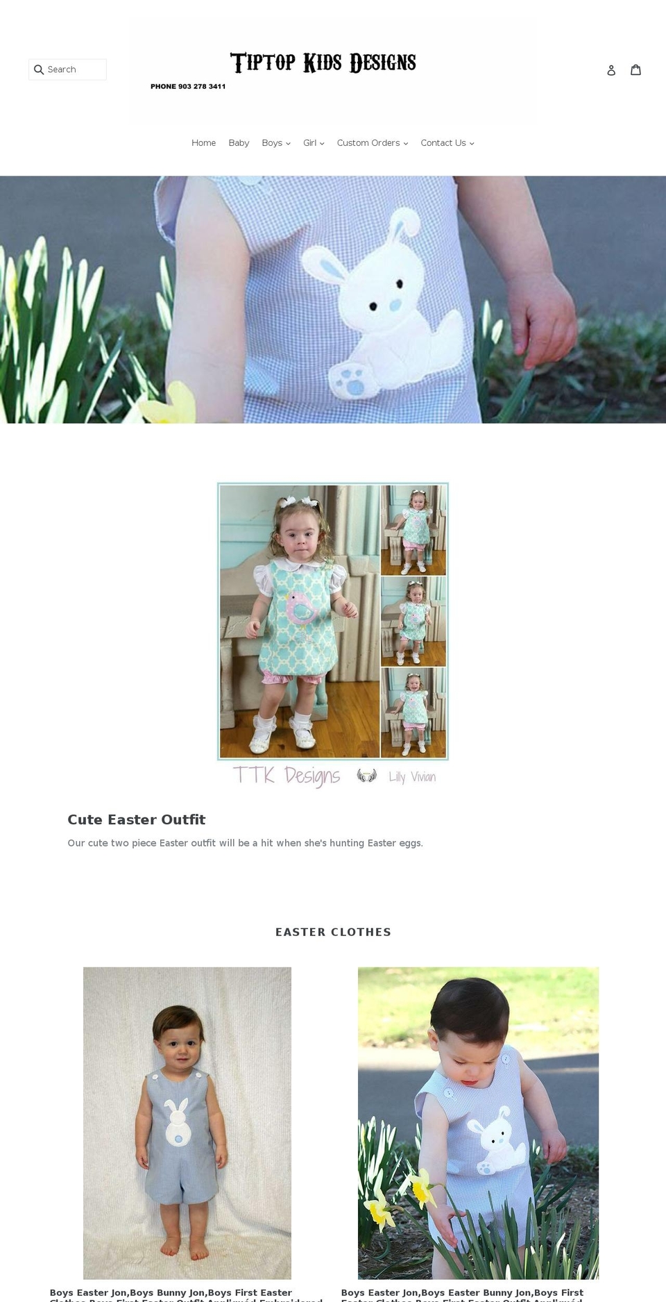 tiptopkidsdesigns.com shopify website screenshot