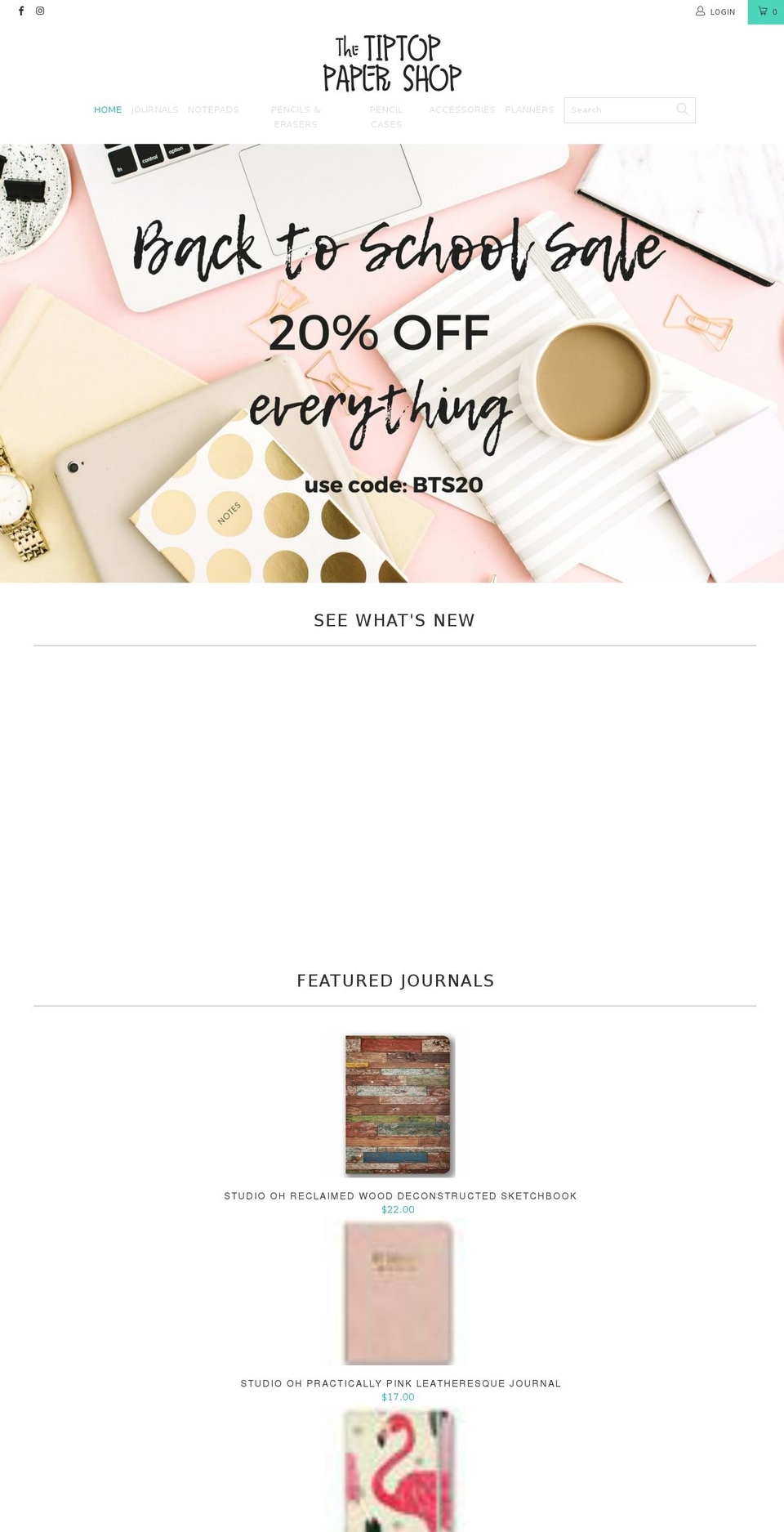 tiptoppapershop.com — Shopify storefront screenshot