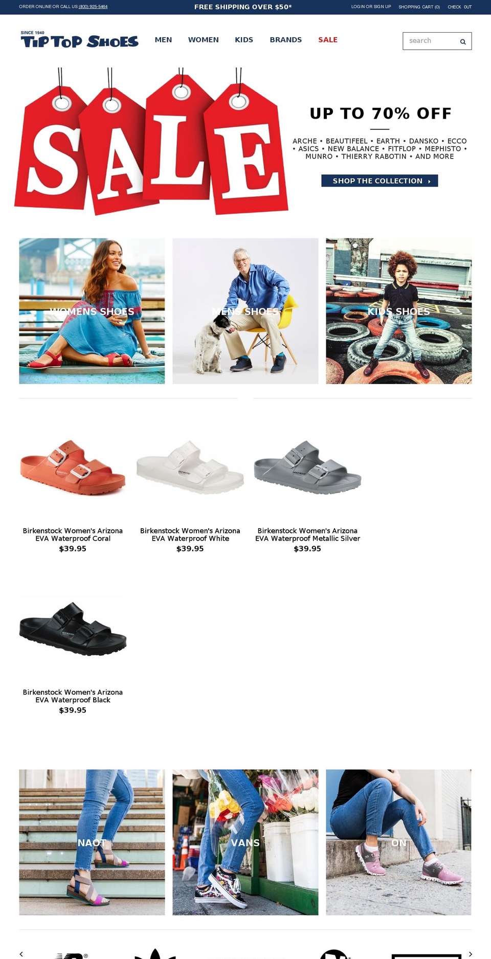 EE Tip Top 2.0 - Live Shopify theme site example tiptopshoes.com