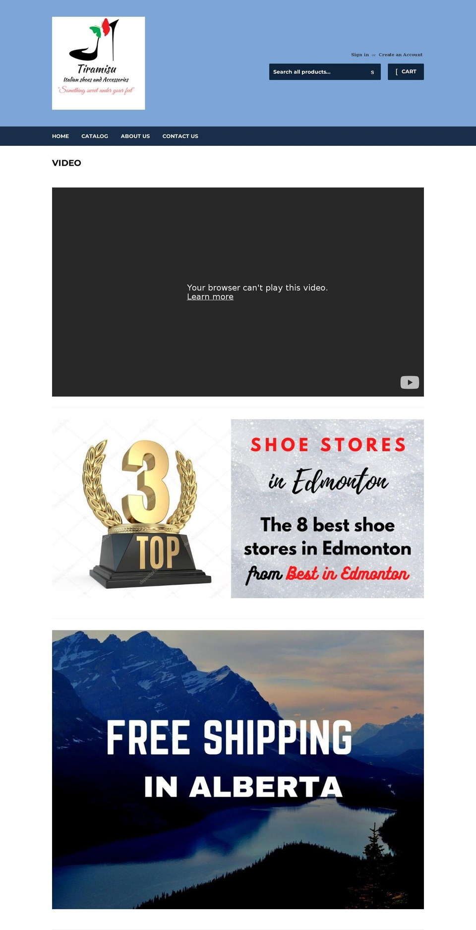 tiramisushoes.com shopify website screenshot