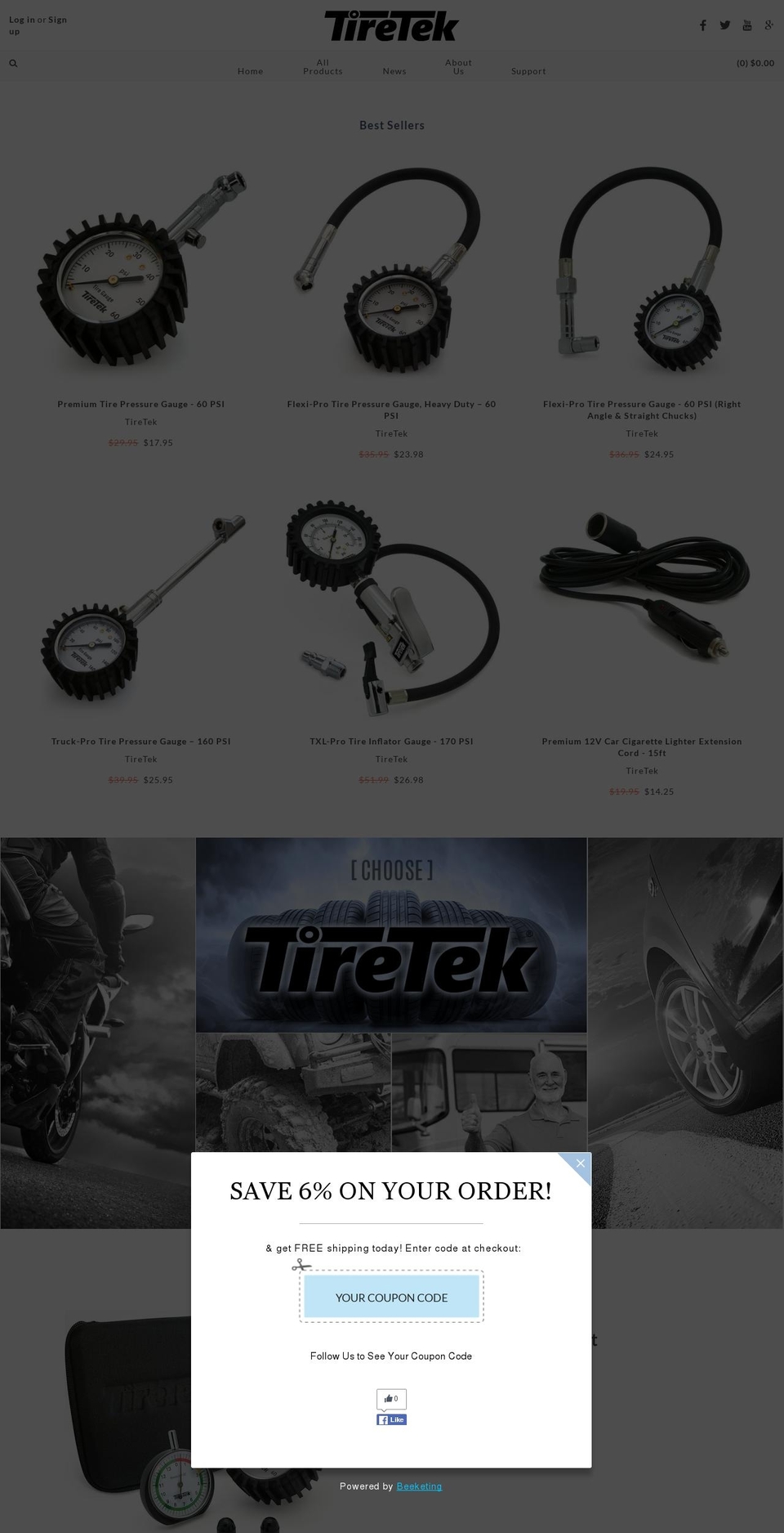 tire-tek.com shopify website screenshot