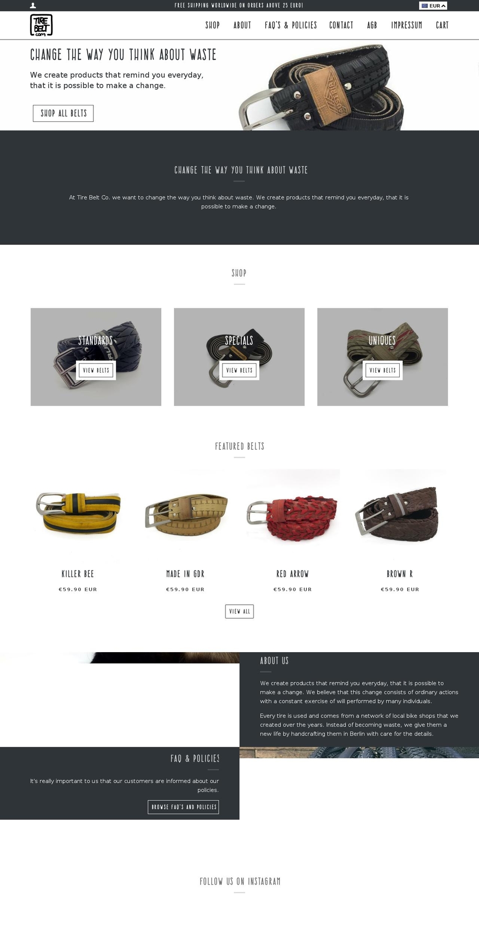 tirebelt.com shopify website screenshot