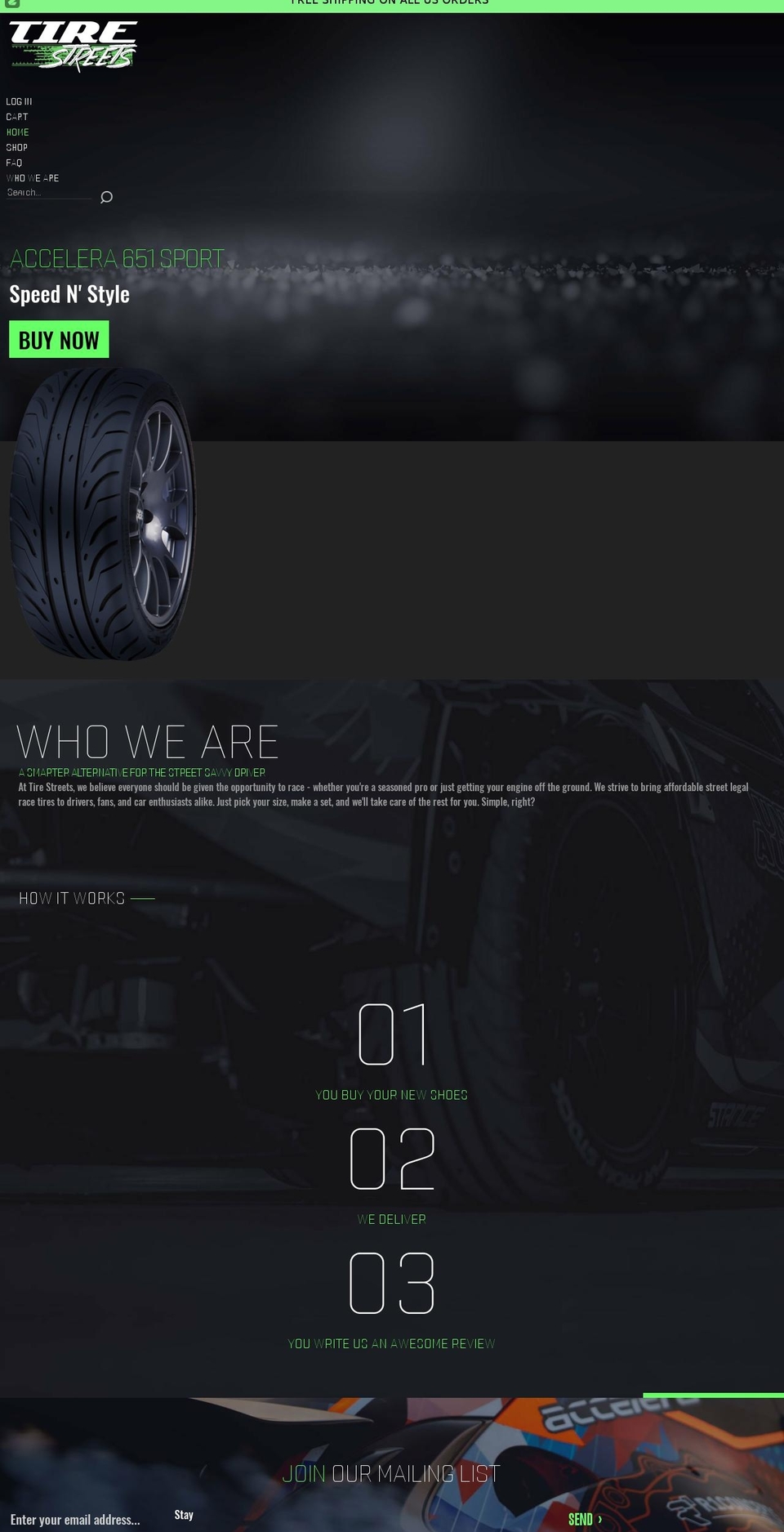 tirestreets.com shopify website screenshot