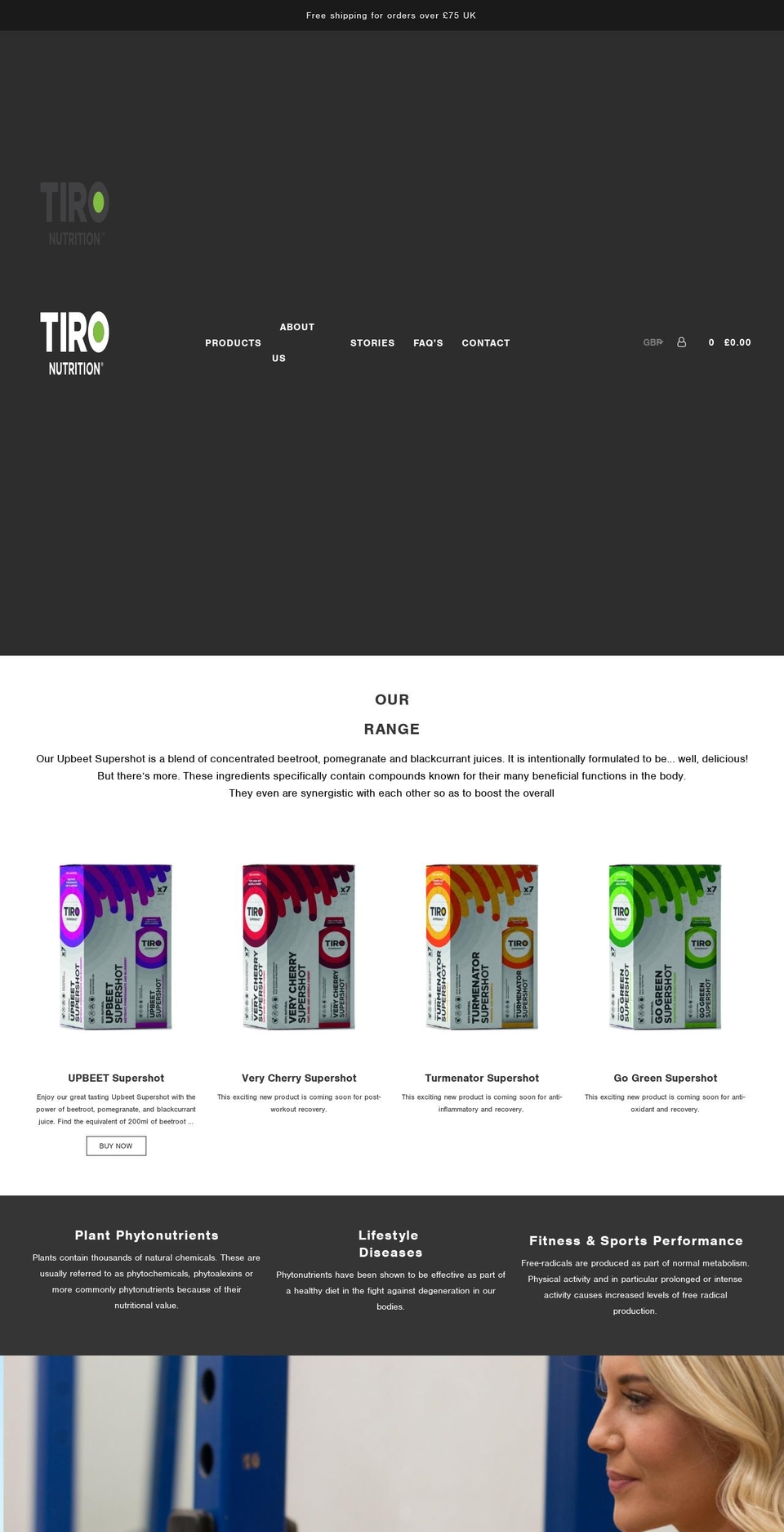 tironutrition.com shopify website screenshot