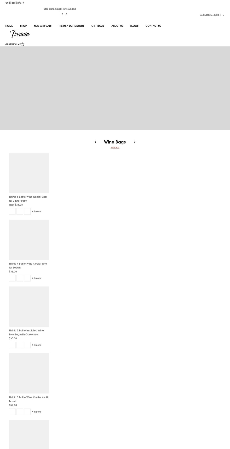 tirrinia.net shopify website screenshot