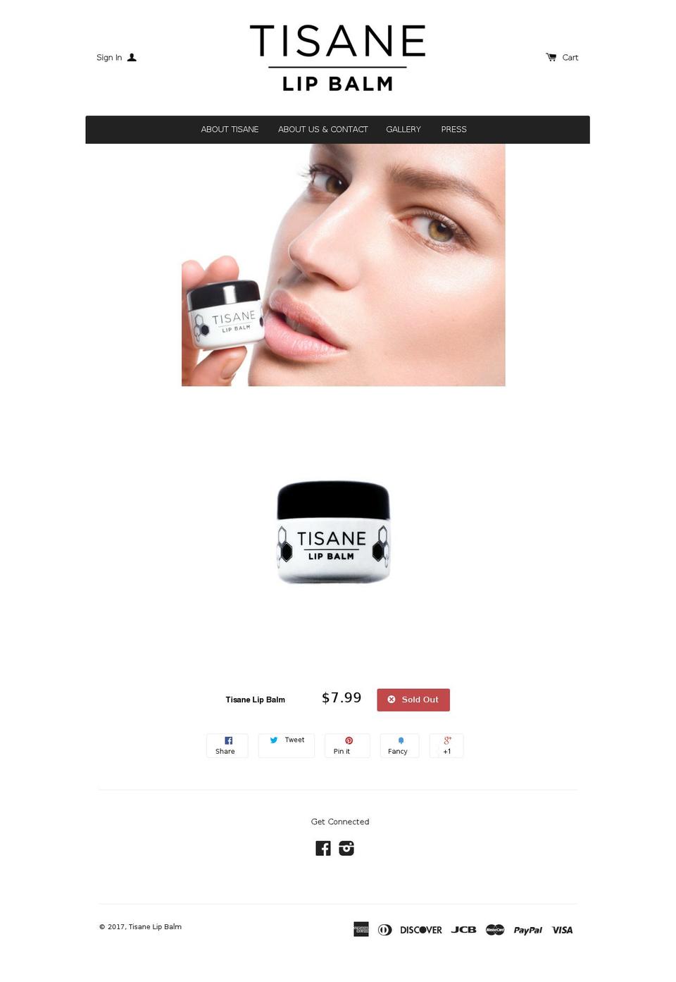 tisanebalm.com shopify website screenshot