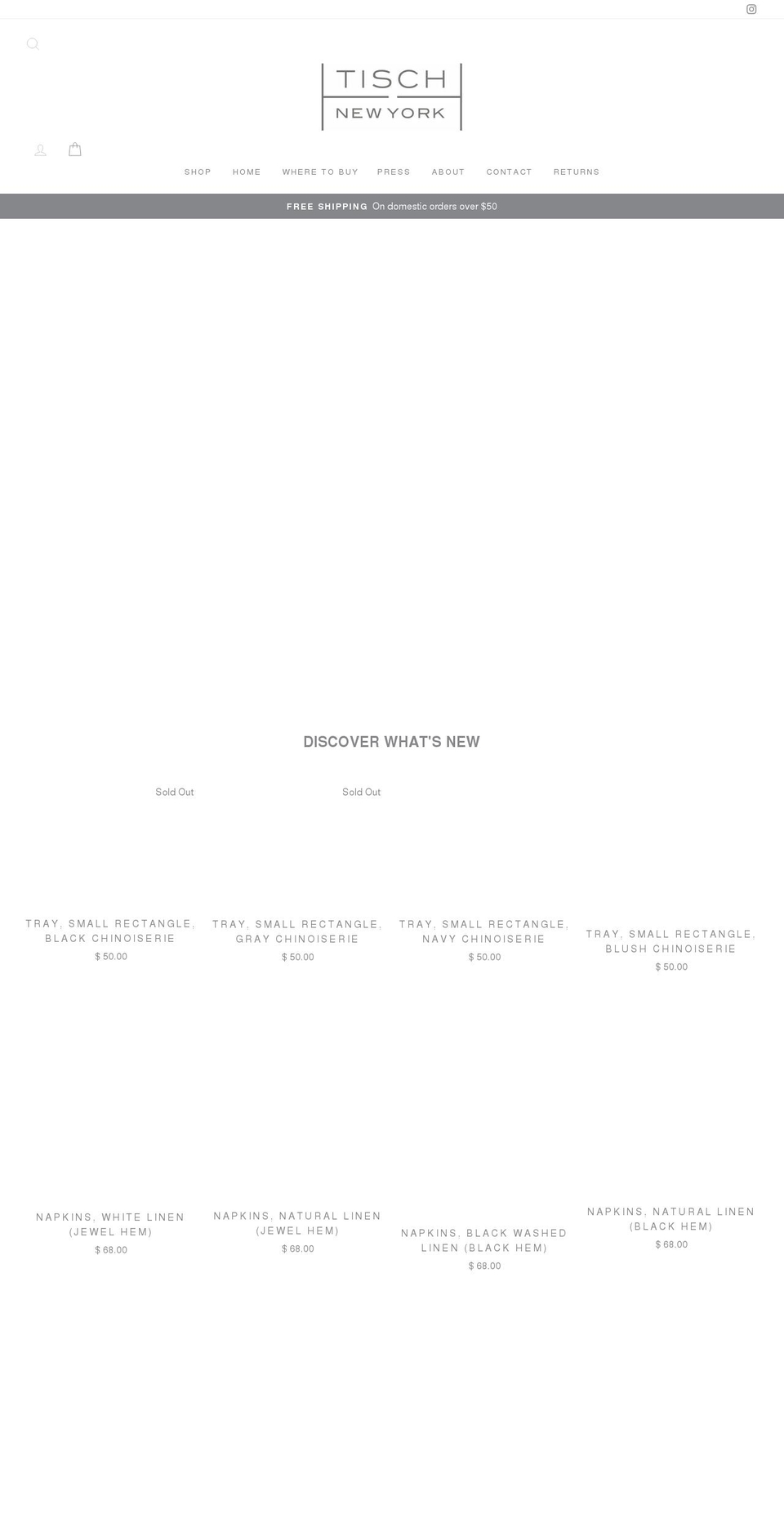 tischnewyork.com shopify website screenshot