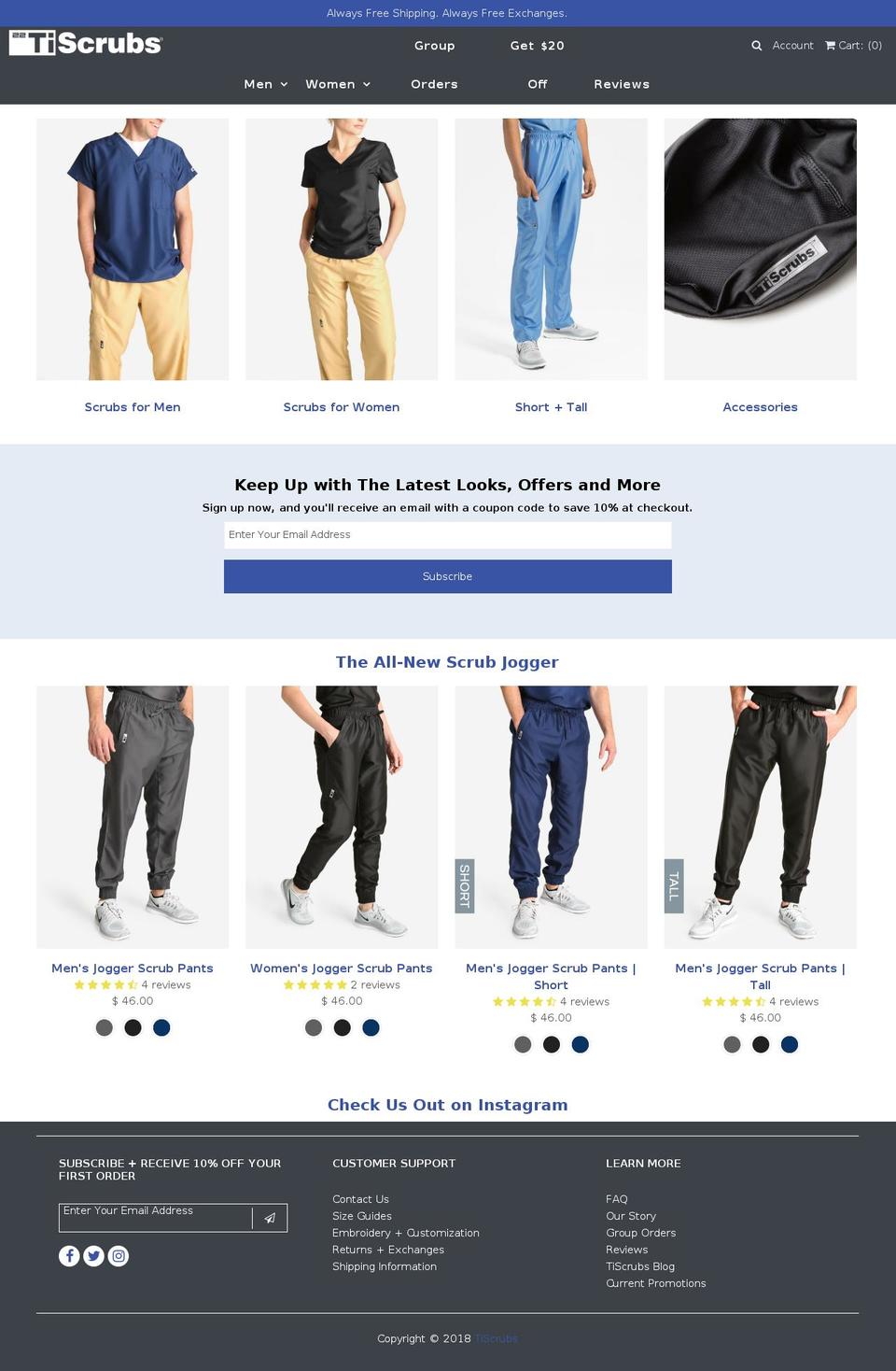 tiscrubs.com shopify website screenshot