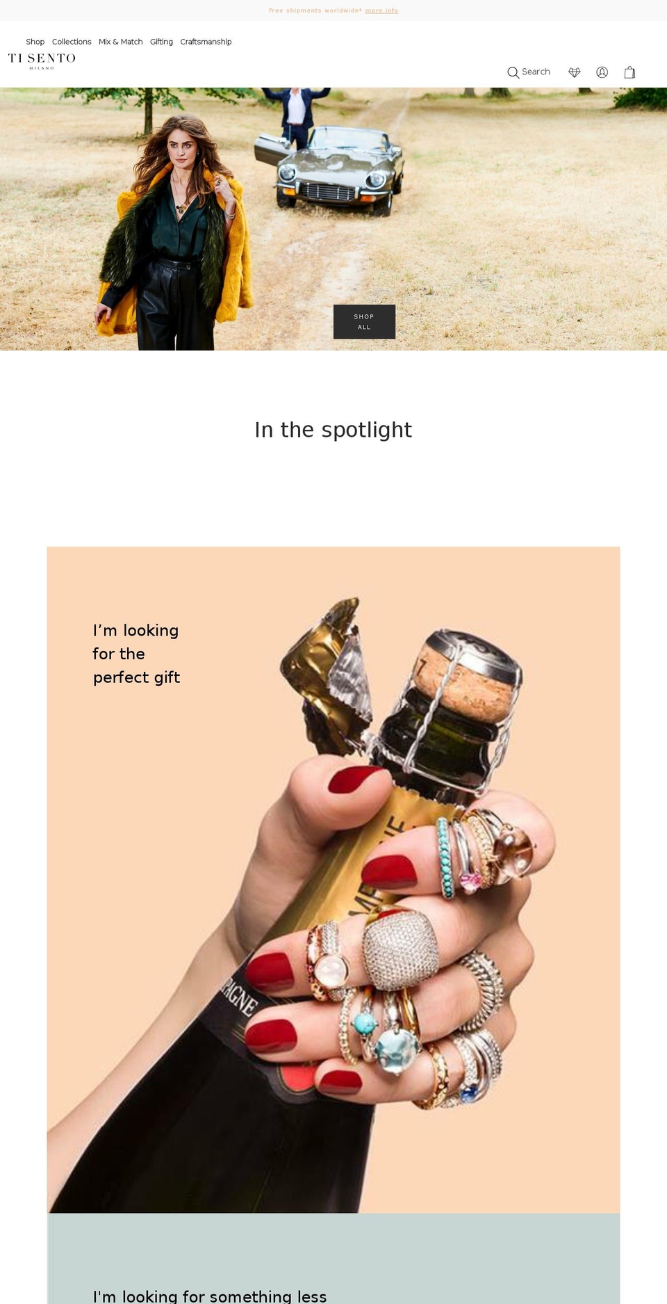 tisento-milano.com — Shopify storefront screenshot
