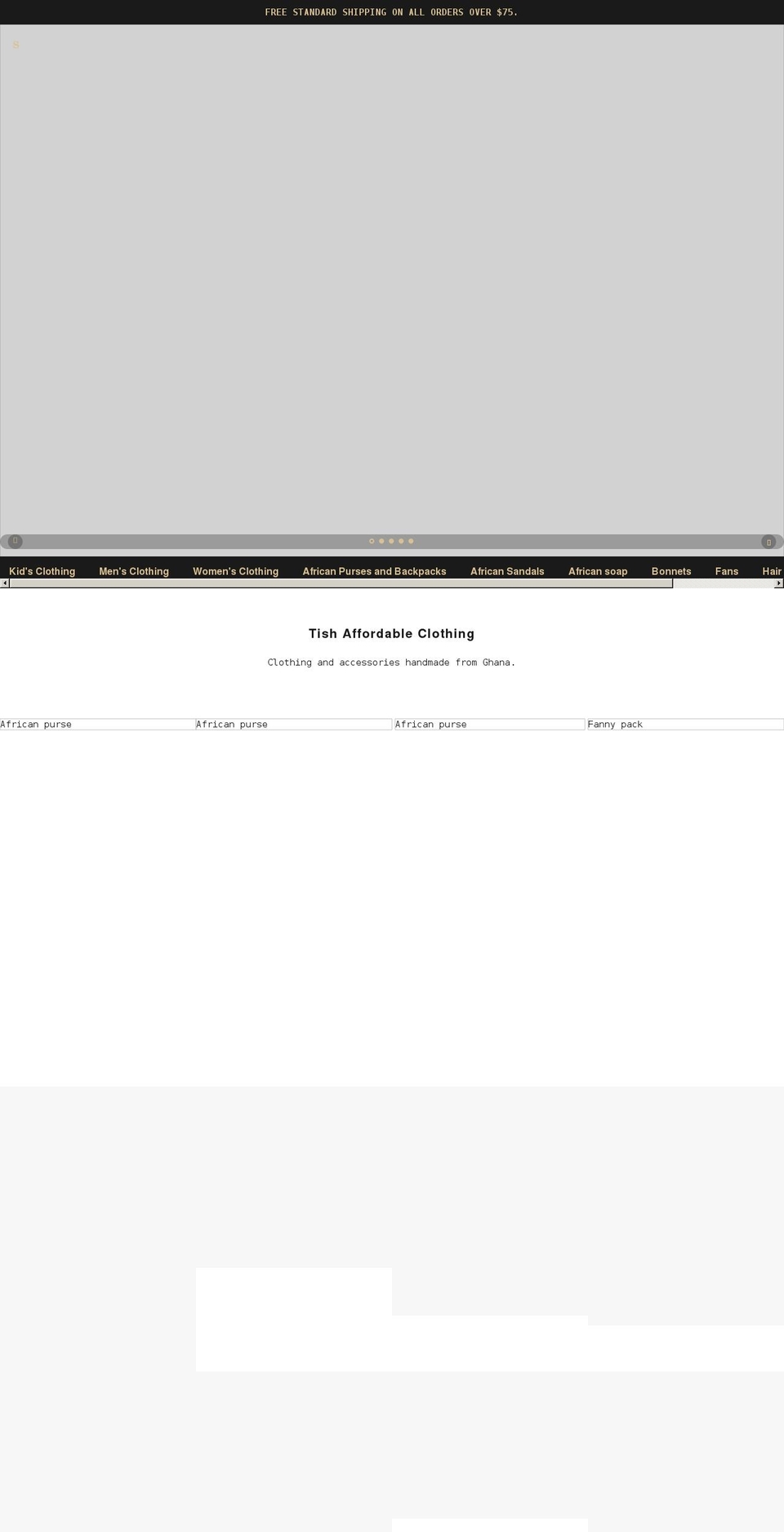 tishaffordableclothing.com shopify website screenshot