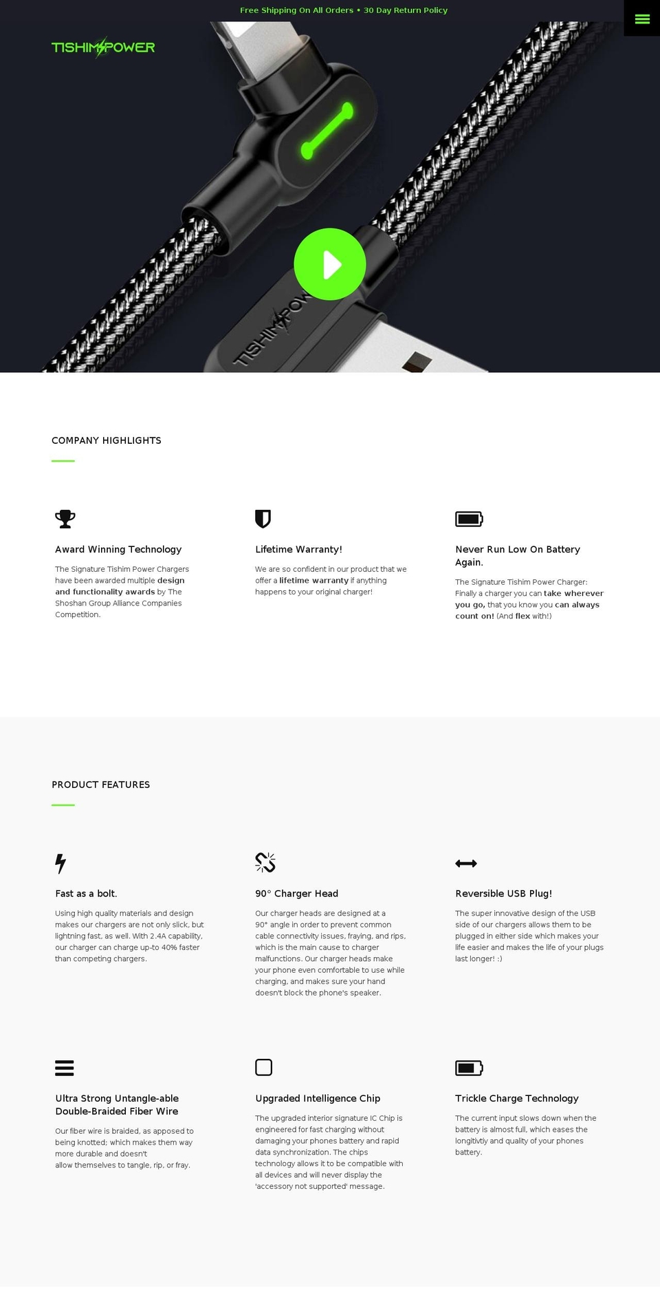 tishimpower.com shopify website screenshot