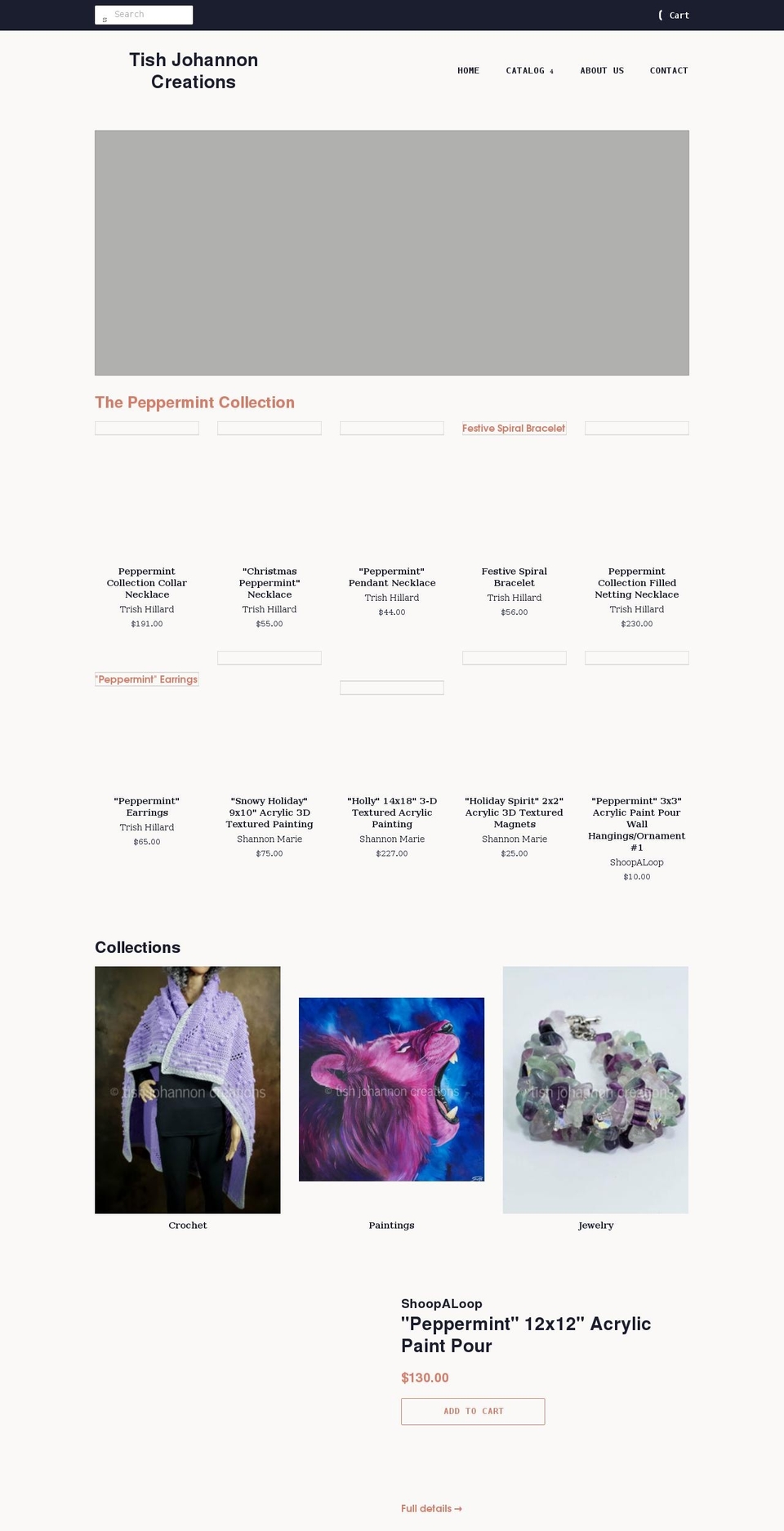 tishjohannoncreations.com shopify website screenshot