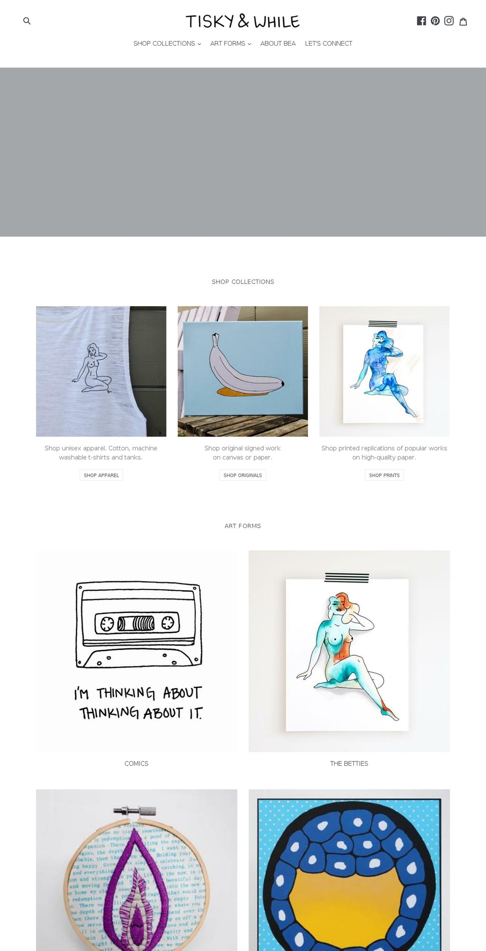 tiskyandwhile.com — Shopify storefront screenshot
