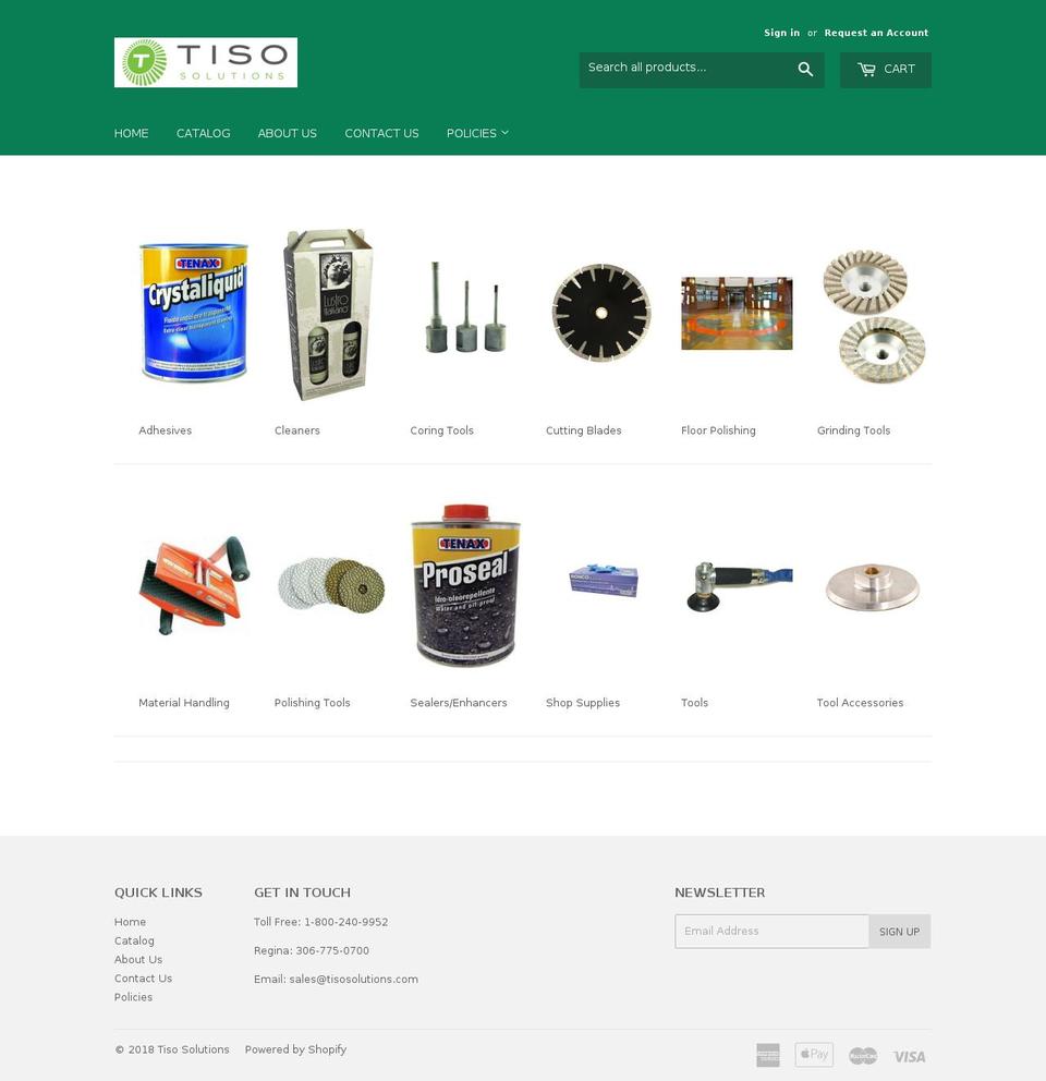 tisosolutions.com shopify website screenshot