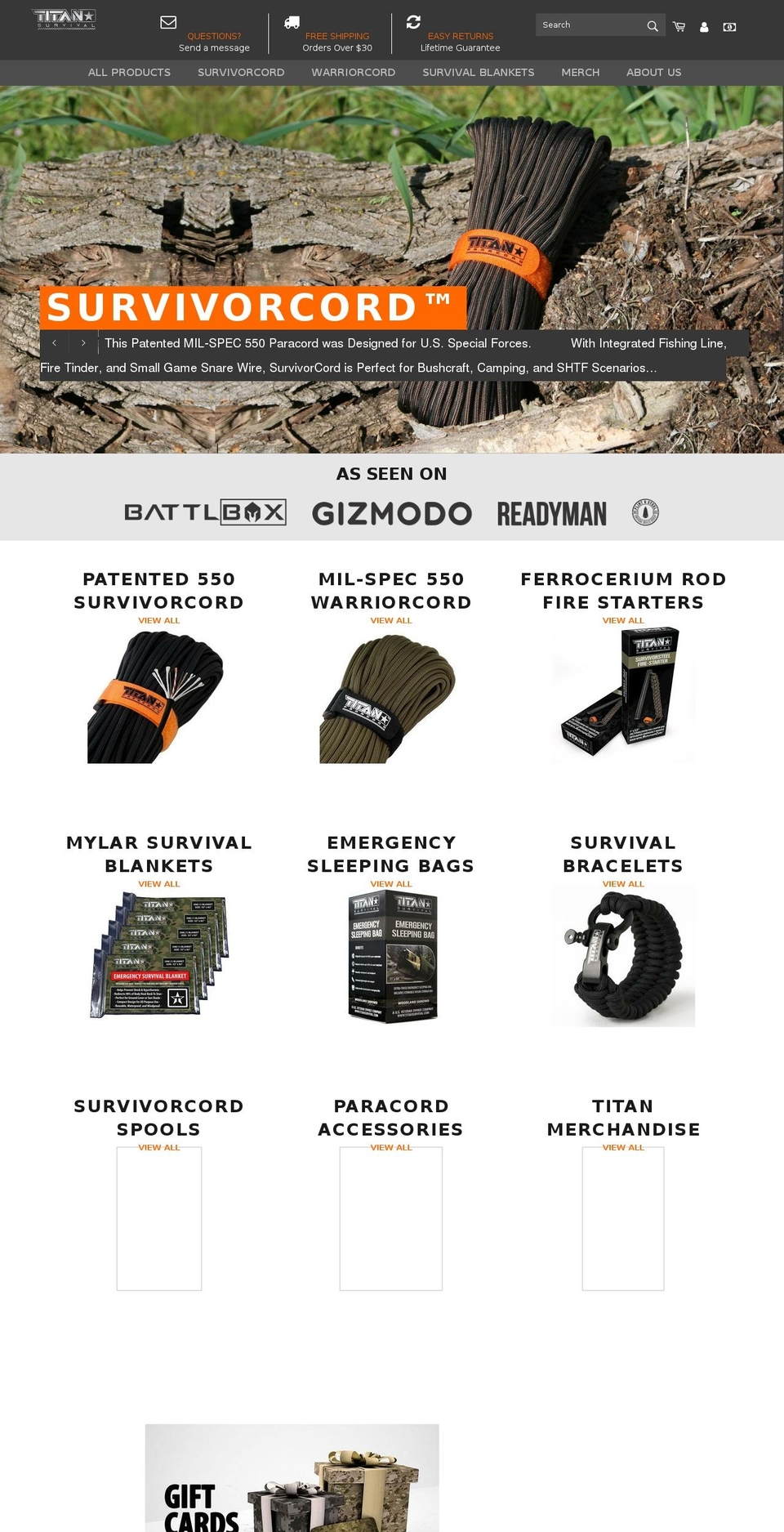 titanadvanced.com shopify website screenshot