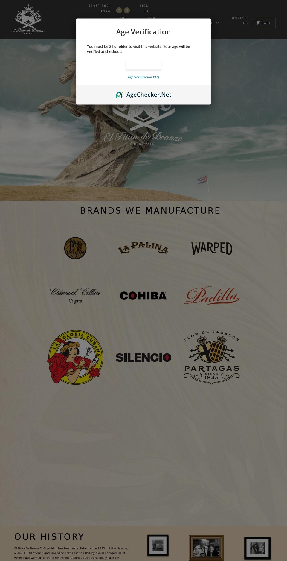 titandebronze.com shopify website screenshot