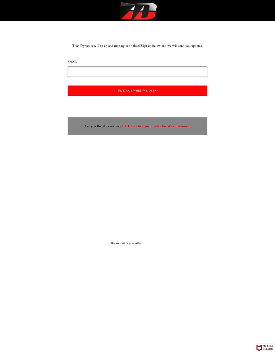 titandynamix.com — Shopify storefront screenshot