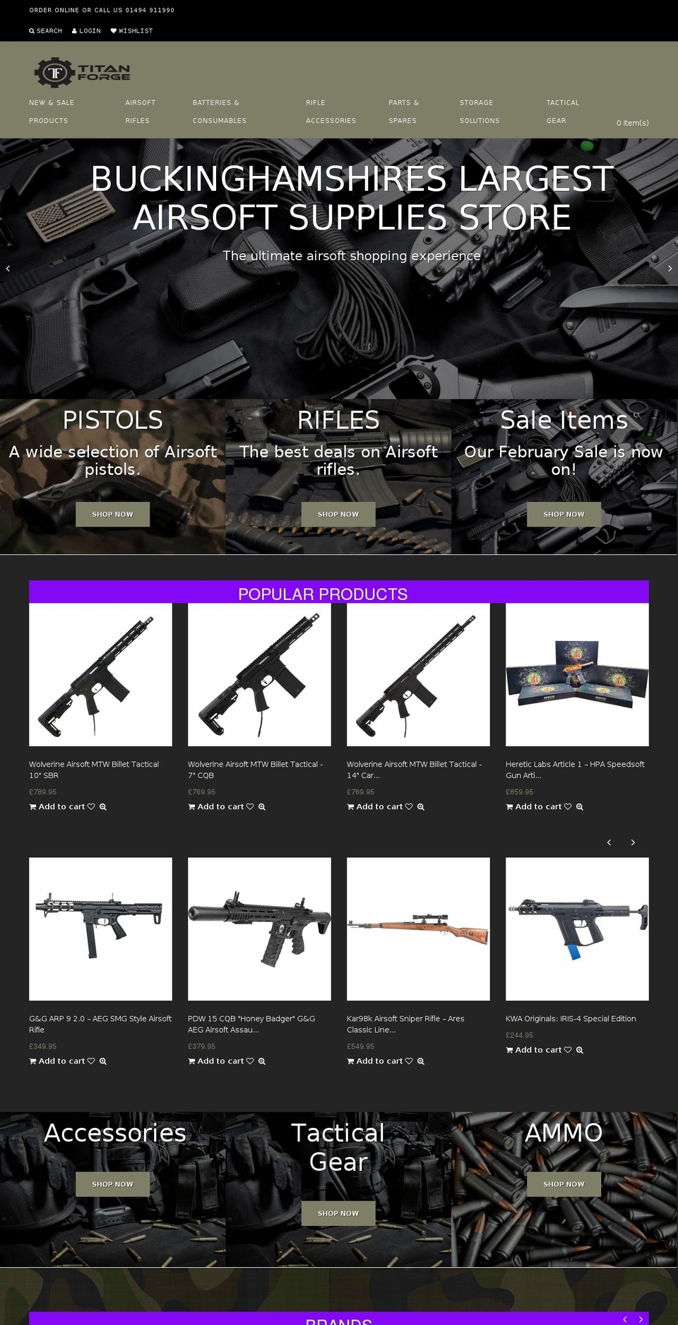 Forge Shopify theme site example titanforgeairsoft.co.uk