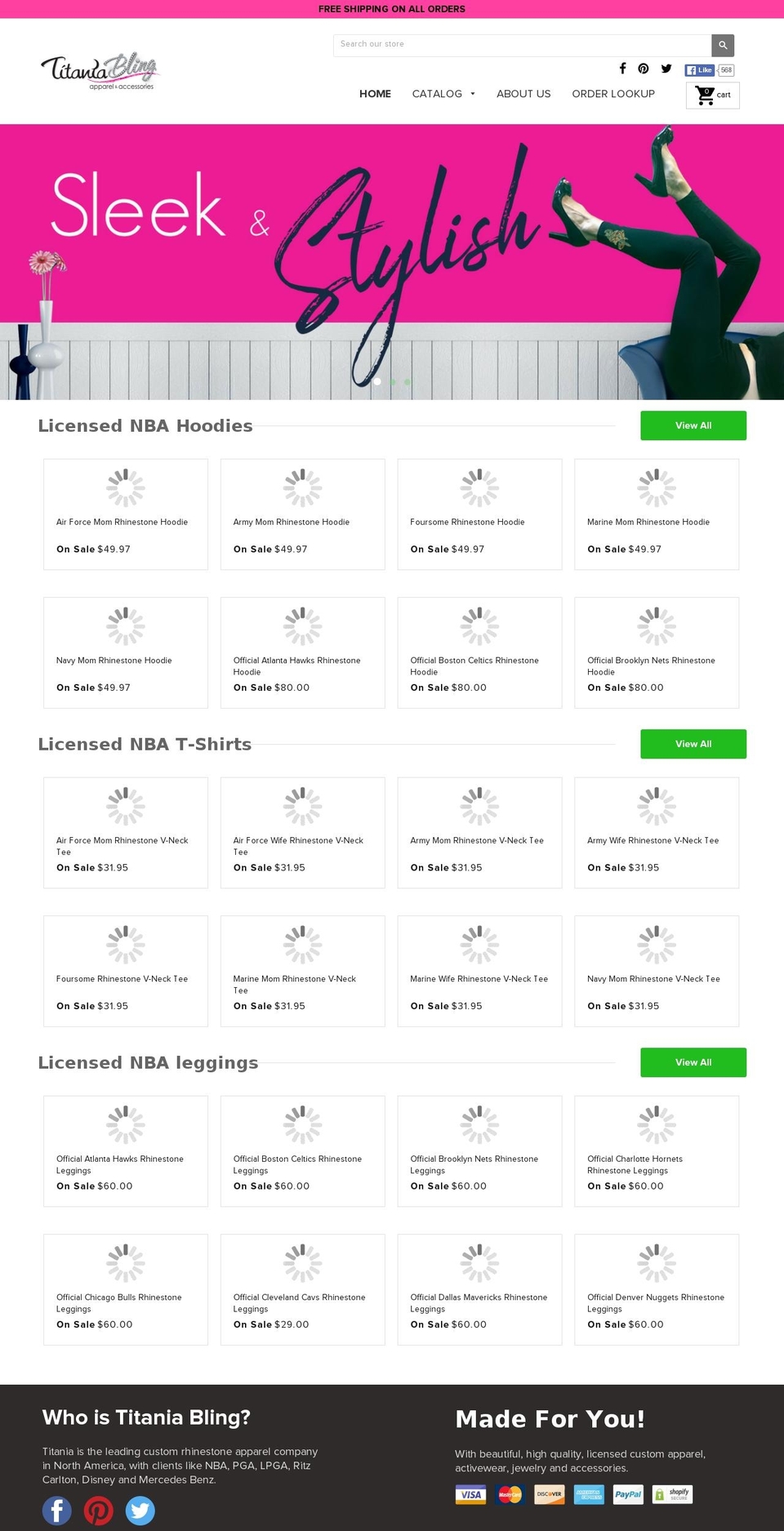 titaniabling.com shopify website screenshot