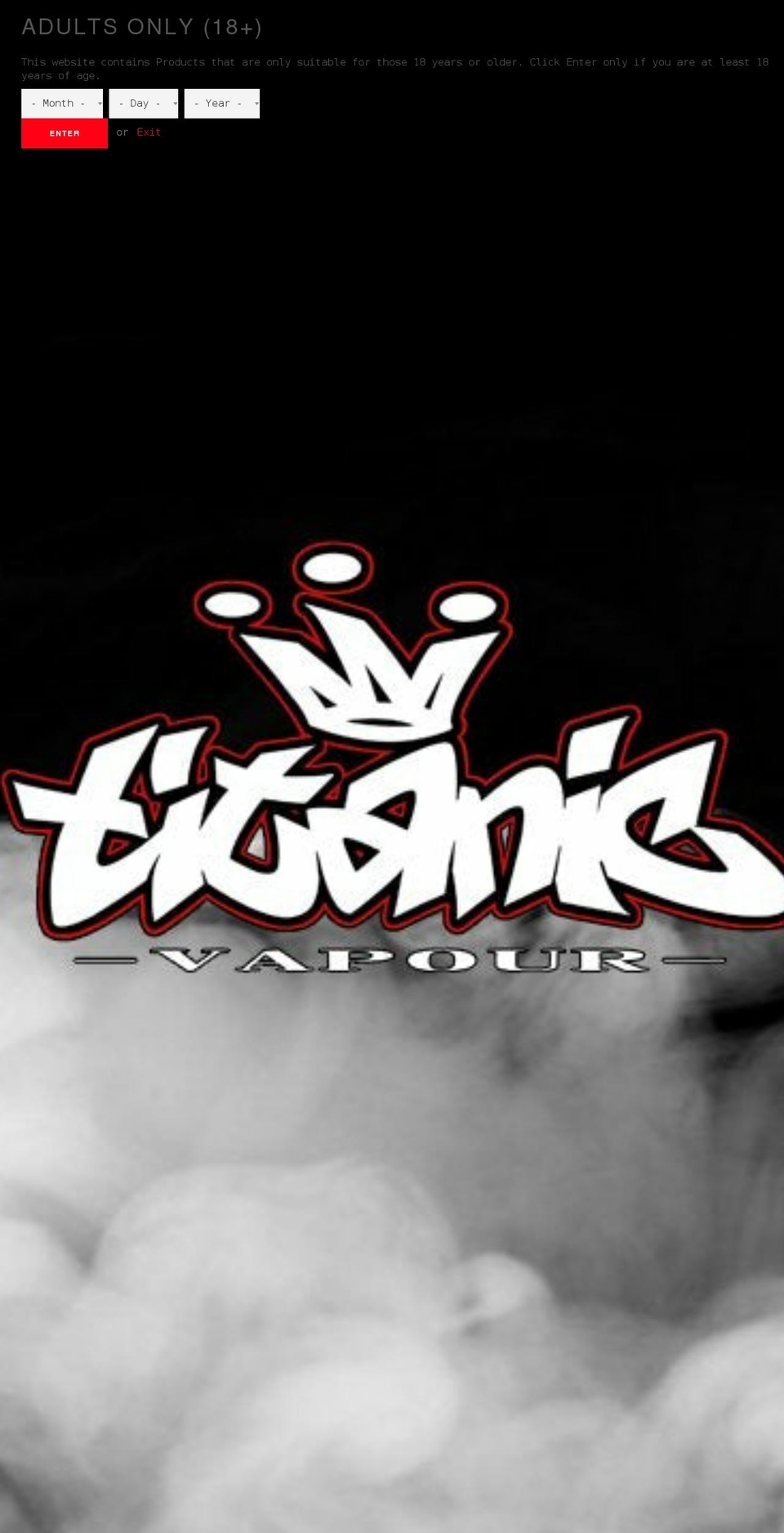 titanicvapour.co.uk shopify website screenshot