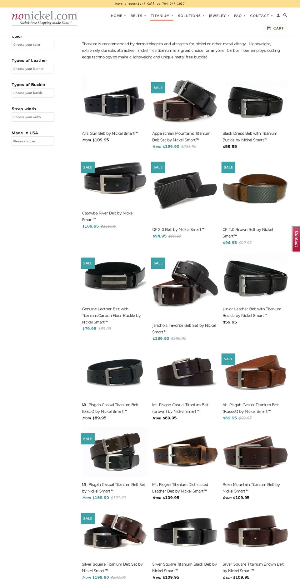 titaniumbelt.com shopify website screenshot