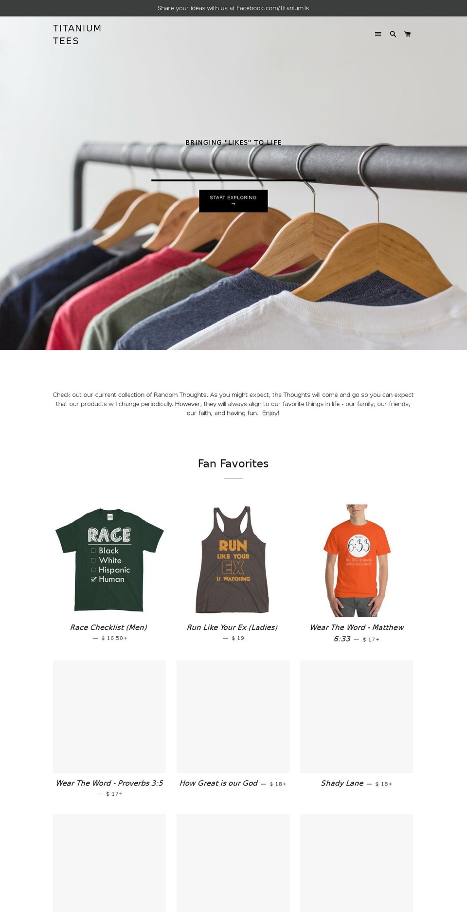 titaniumtees.com — Shopify storefront screenshot