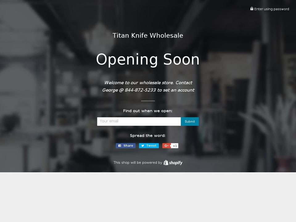 titanknifegroup.com shopify website screenshot