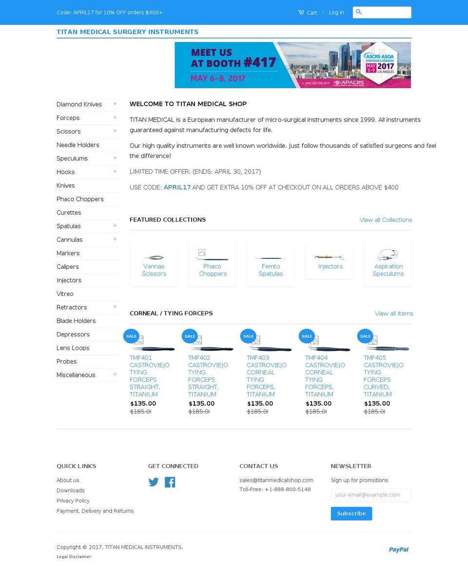 titanmedicalshop.com shopify website screenshot