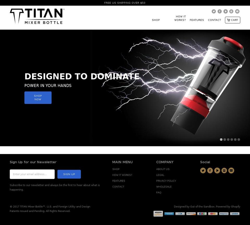 Streamline Shopify theme site example titanmixerbottle.com