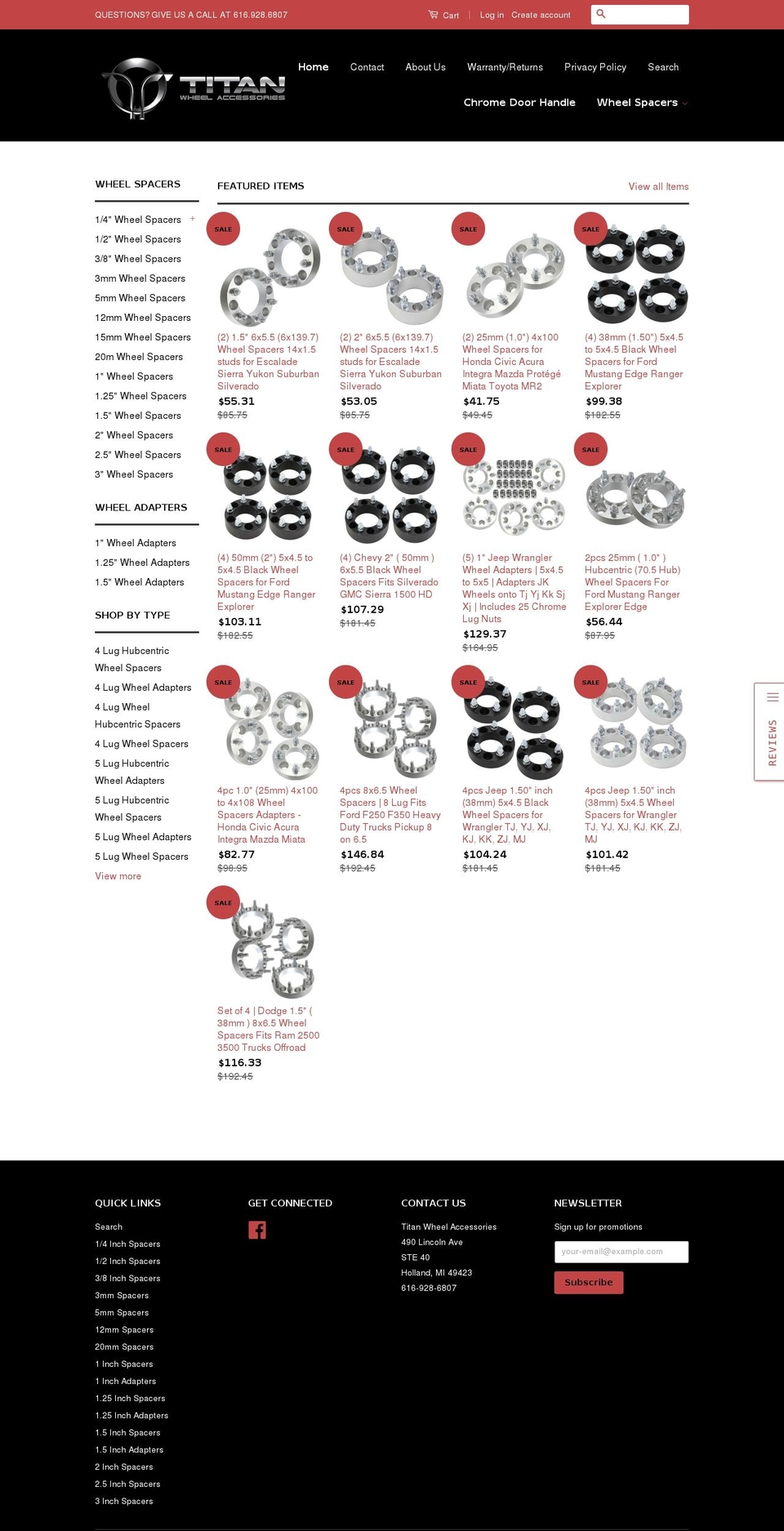 titanwheelaccessories.com shopify website screenshot