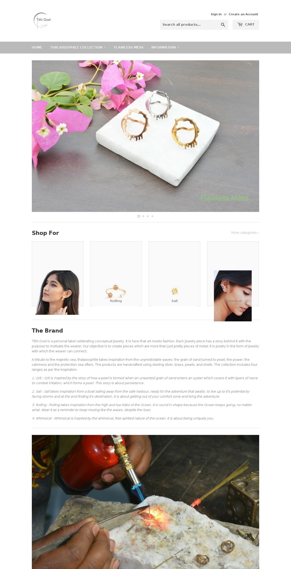 tithigoel.com — Shopify storefront screenshot