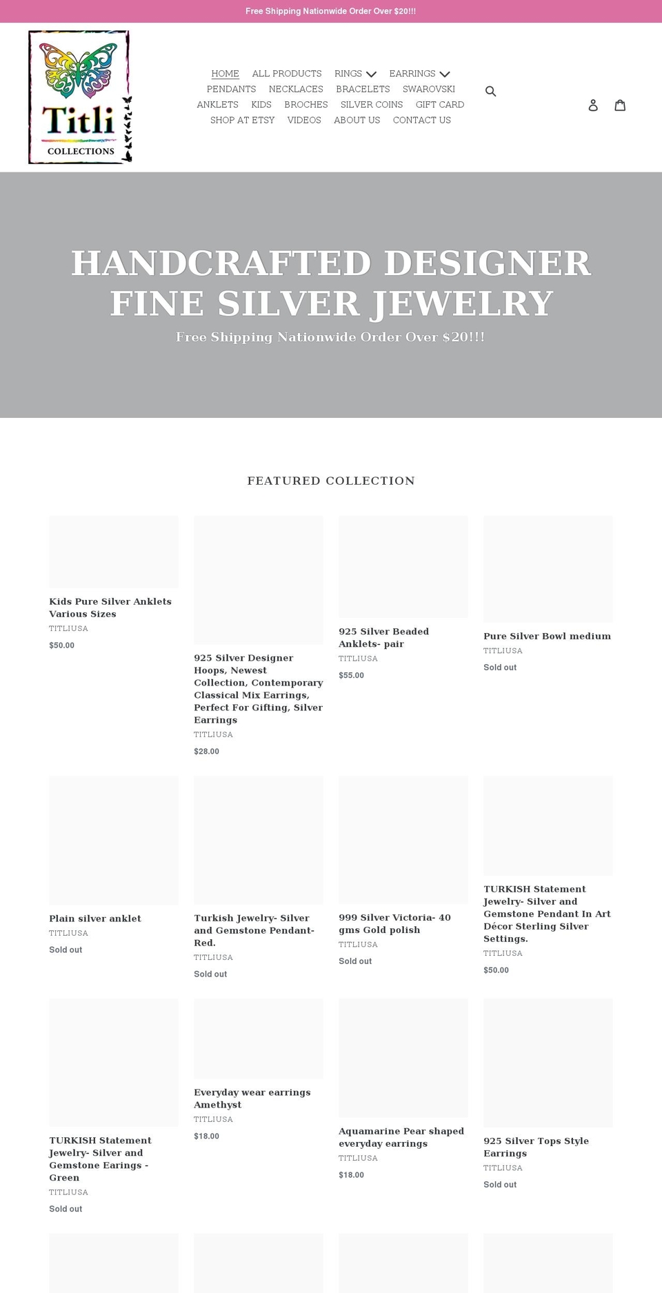 titliusa.com shopify website screenshot